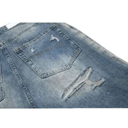 Japanese Brand Vintage Frayed Hole Baggy Jeans Size US 32 / EU 48 - 4 Thumbnail
