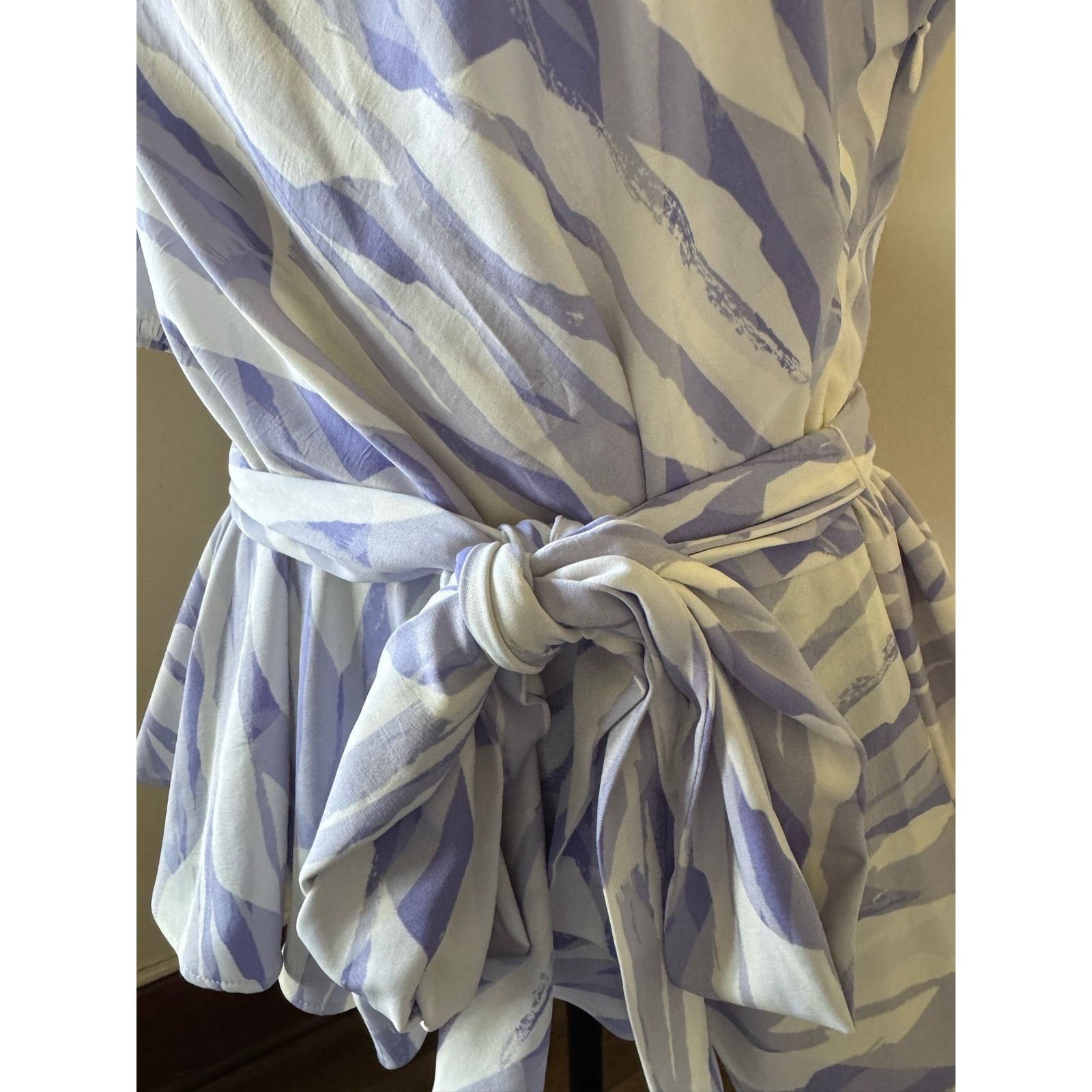 Nine West Nine West One Shoulder Blouse Lavender Zebra Print Peplum L Size L / US 10 / IT 46 - 3 Thumbnail