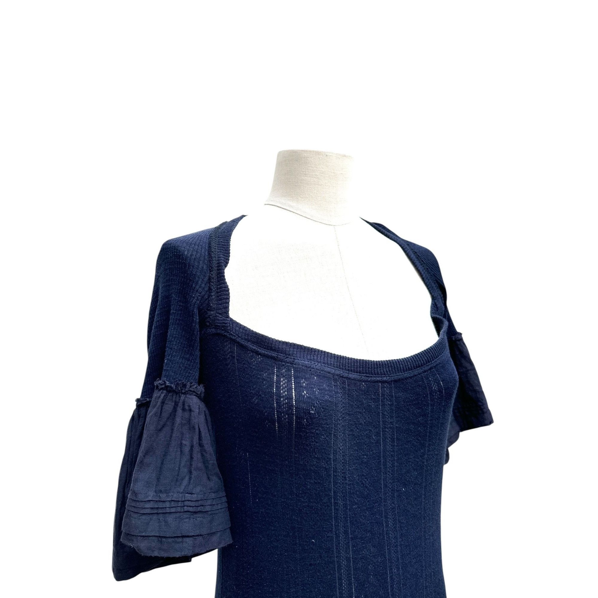 Comme des Garcons Navy Knitted Open-Back Dress Size M / US 6-8 / IT 42-44 - 3 Thumbnail