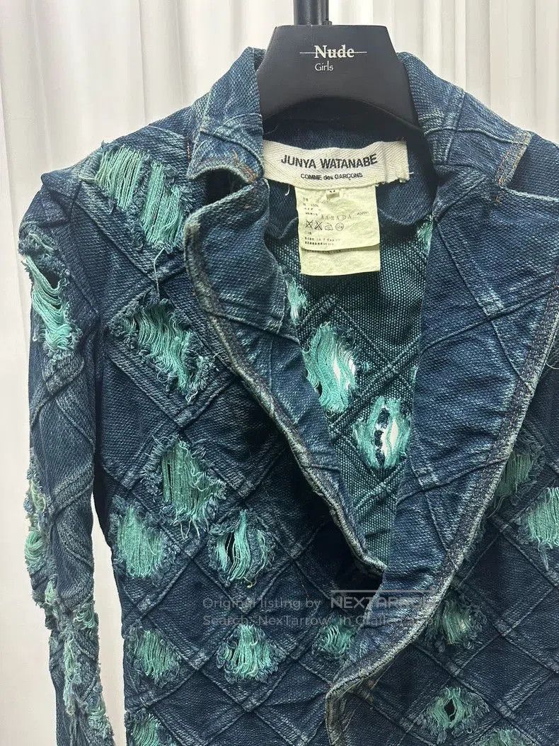 Junya Watanabe Junya Watanabe Distressed Plaid Denim Jacket. Size US M / EU 48-50 / 2 - 3 Thumbnail