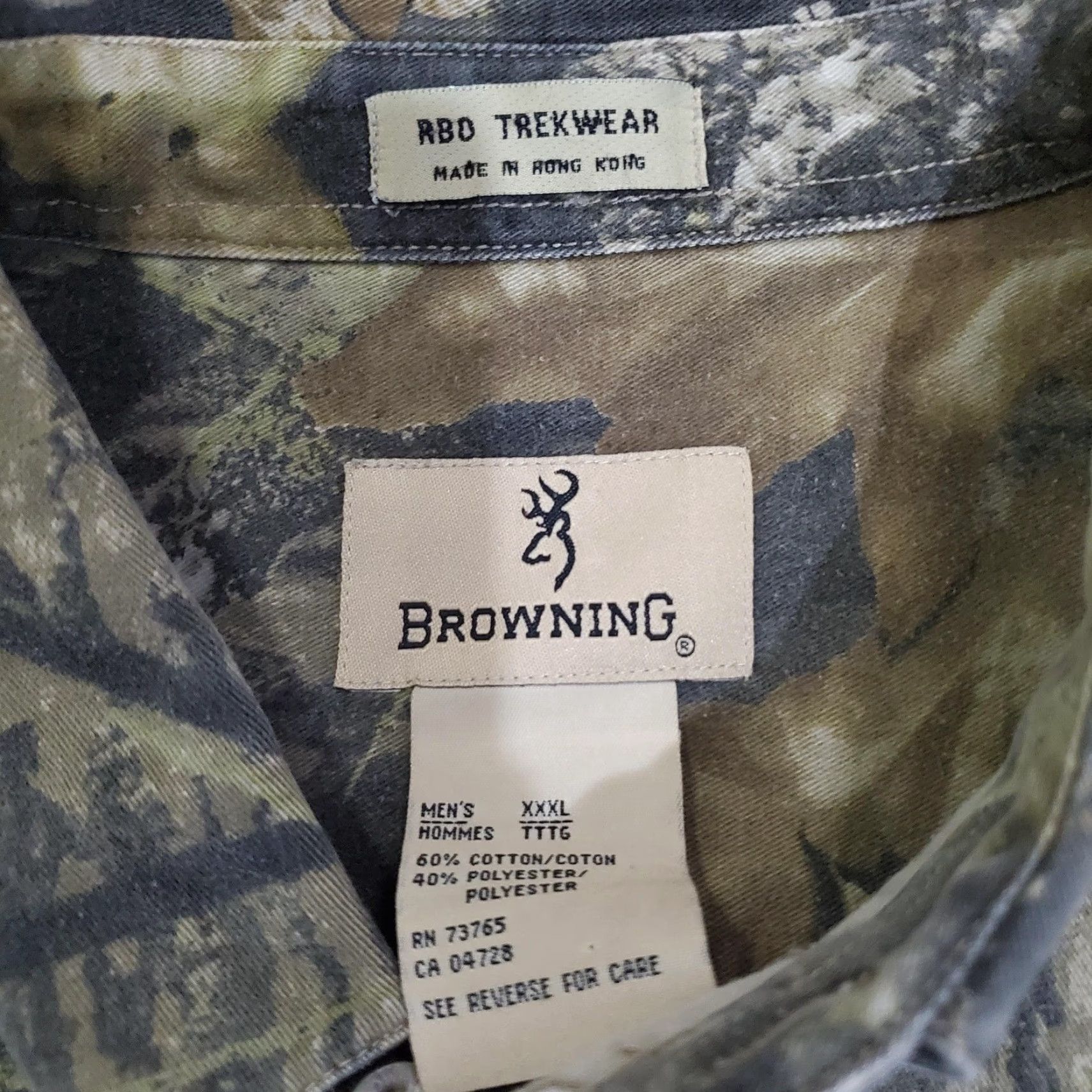 Vintage Browning Shirt Mens XXXL Camouflage Mossy Oak Short Sleeve Button Front Hunting Size US XXL / EU 58 / 5 - 4 Thumbnail