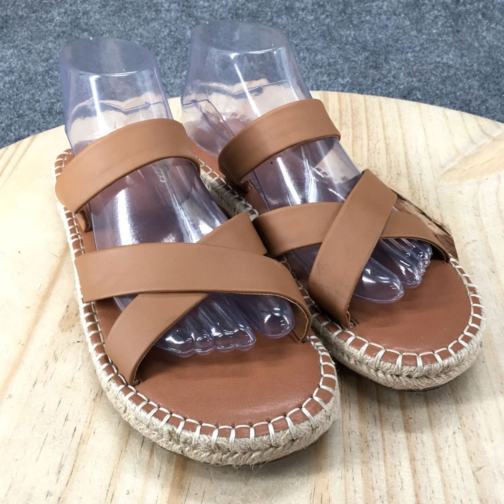 Vintage American Eagle Sandals Outfitters 9 Slide Straps Faux Leather Brown Size US 9 / IT 39 - 3 Thumbnail