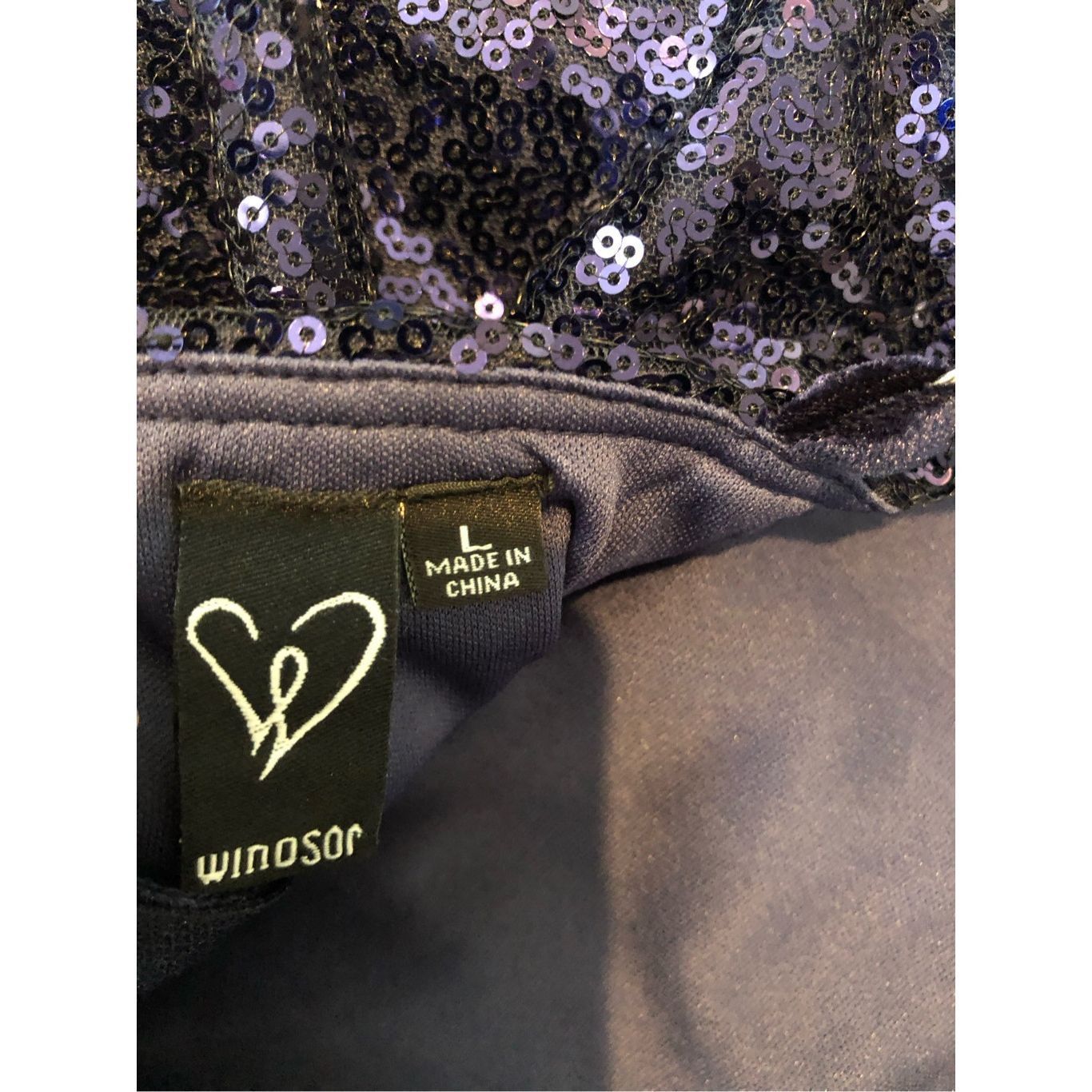 Other Windsor Women’s Navy Blue Sequin and Velvet One Shoulder El Size L / US 10 / IT 46 - 8 Thumbnail