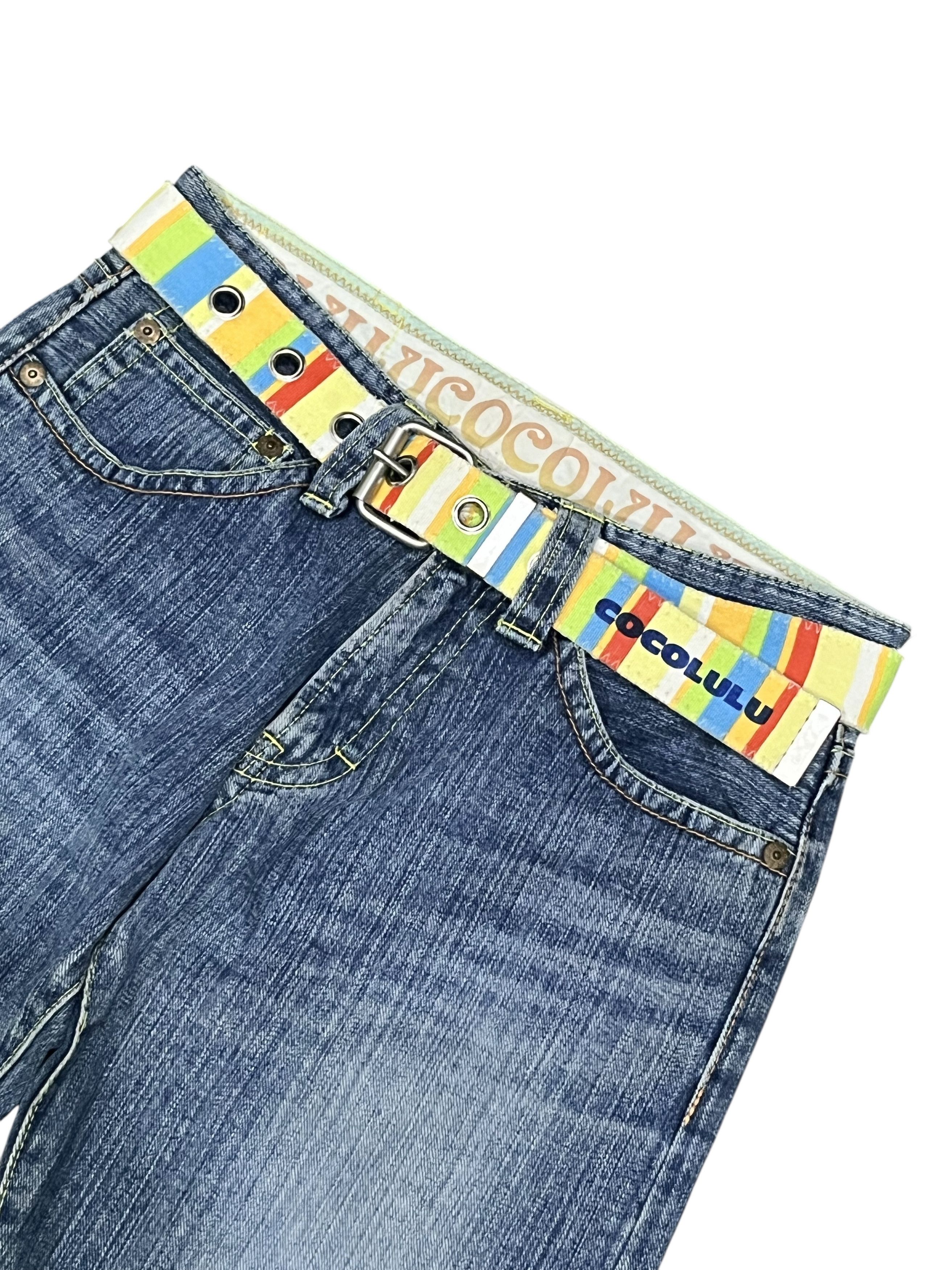 Japanese Brand 🌈90’s COCOLULU Hype “Rainbow” Spellout Denim Japan Made Size 29" - 5 Thumbnail