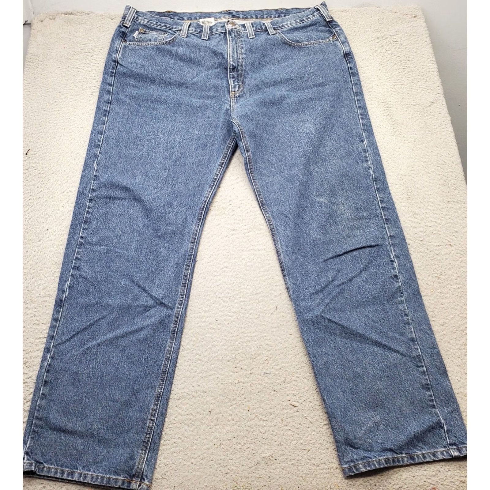 Carhartt Carhartt Men Jeans 44/34 Blue Denim Straight Leg 5-Pocket Relaxed Fit High Waist Denim Jeans Mens Size 44/34 Blue Size US 44 / EU 60 - 2 Thumbnail