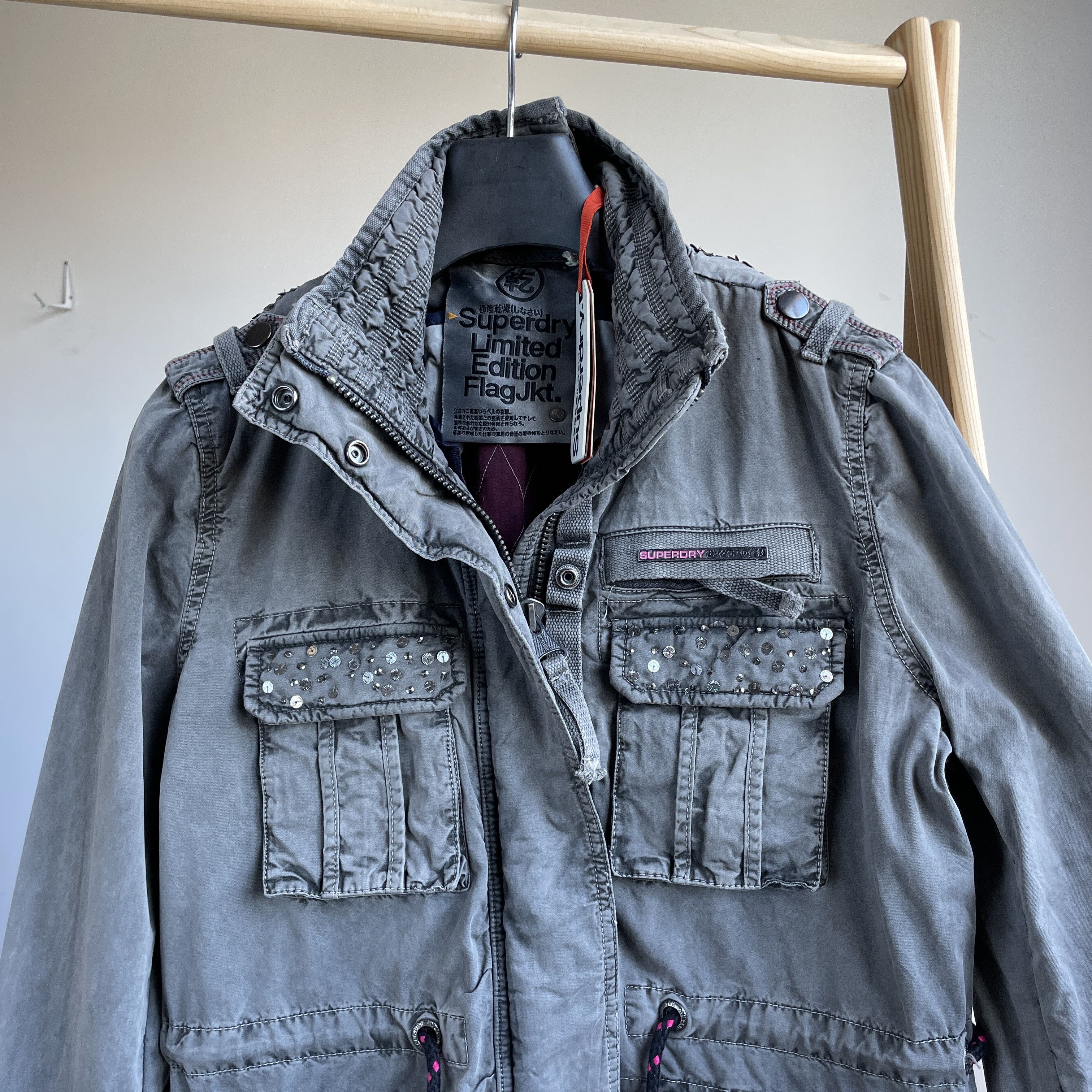Superdry BNWT Superdry Womens Military Embellished Field Flag Jacket Size L / US 10 / IT 46 - 4 Thumbnail