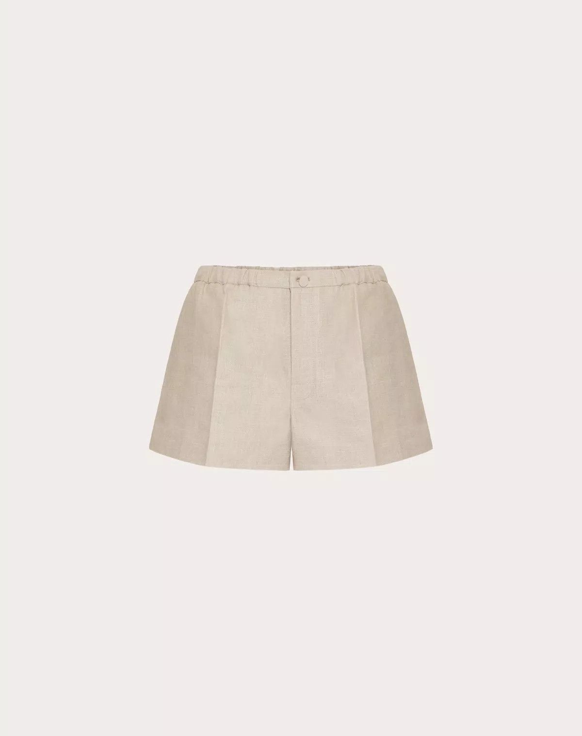 Valentino o1s1wg110525 Linen Canvas Bermuda Shorts in Beige Size 32" / US 10 / IT 46 - 2 Thumbnail