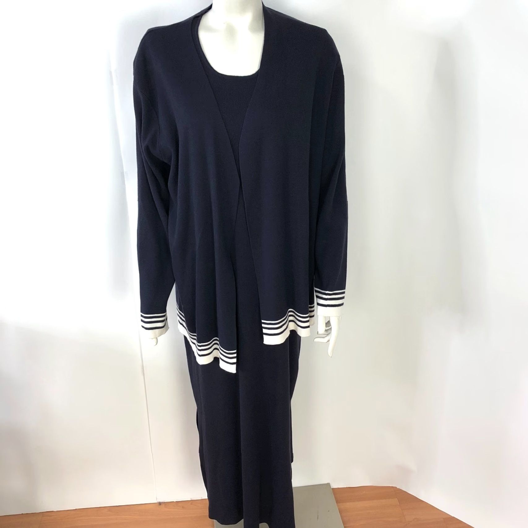 Talbots Talbots VTG Plus 1X 2 PC Tank Top Cardigan Midi Sweater Dress Blue PLS READ Size XL / US 12-14 / IT 48-50 - 2 Thumbnail