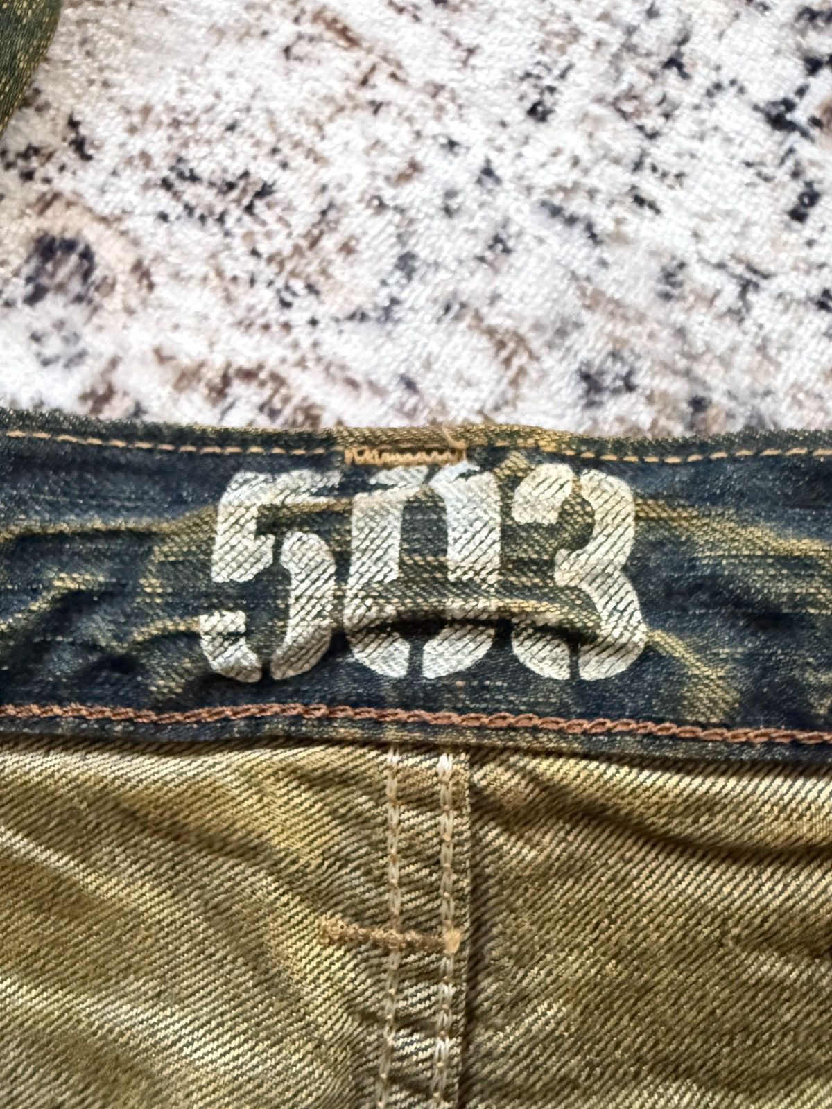 If Six Was Nine EDWIN 503 Muddy Wash Patin Fade Studded Loose Jeans Size US 32 / EU 48 - 22 Thumbnail