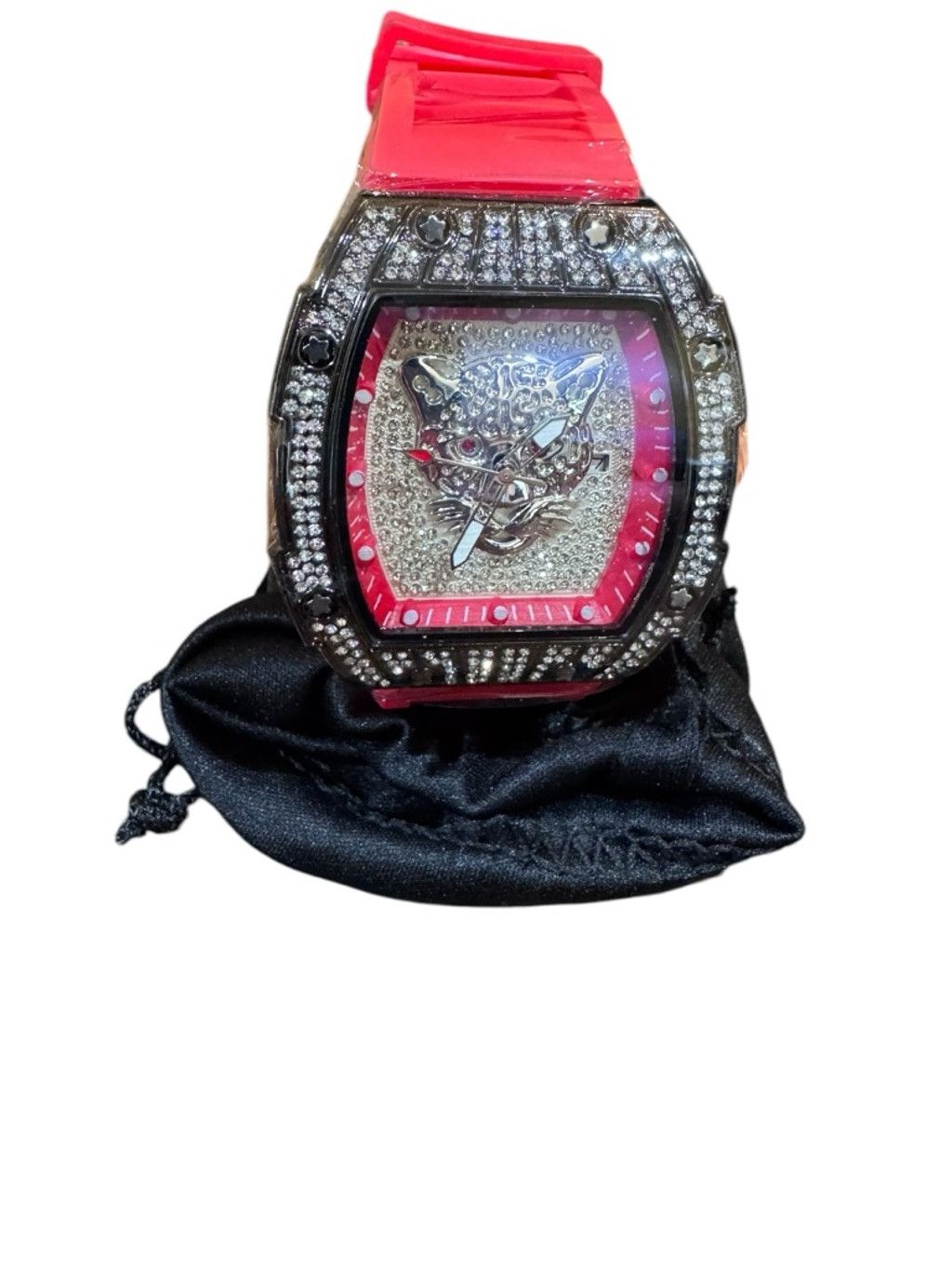 The Unbranded Brand Iced Out Tonneau Fashion Watch NWT Size ONE SIZE - 1 Thumbnail