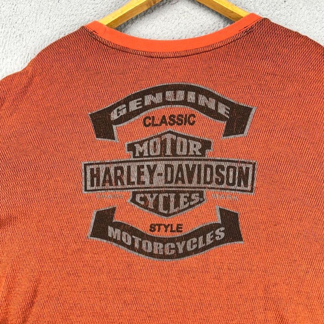 Harley Davidson Harley-Davidson Sweater Mens 2XL Orange Graphic Print Crew Neck Knit Pullover Size US XXL / EU 58 / 5 - 7 Thumbnail