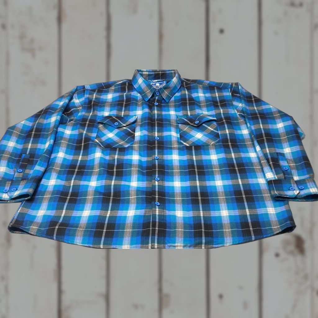 Vintage VINTAGE Dixxon Flannel Shirt Mens 4X Flannel Falls Blue Plaid Button Up Long Sleeve Size US XXL / EU 58 / 5 - 1 Thumbnail