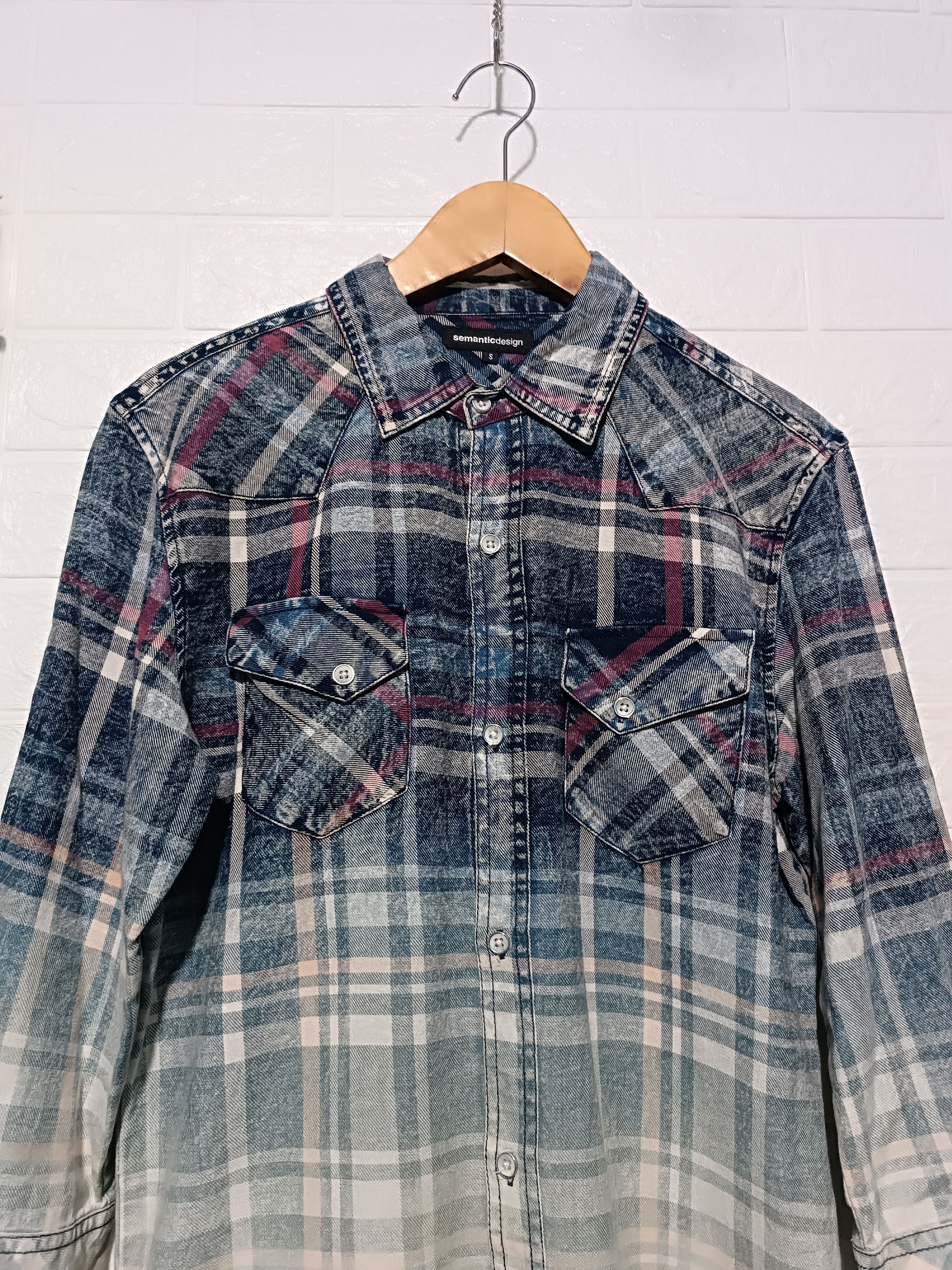 semanticdesign Sematic Design Two Tone Distressed Washing Shirt Size US S / EU 44-46 / 1 - 3 Thumbnail