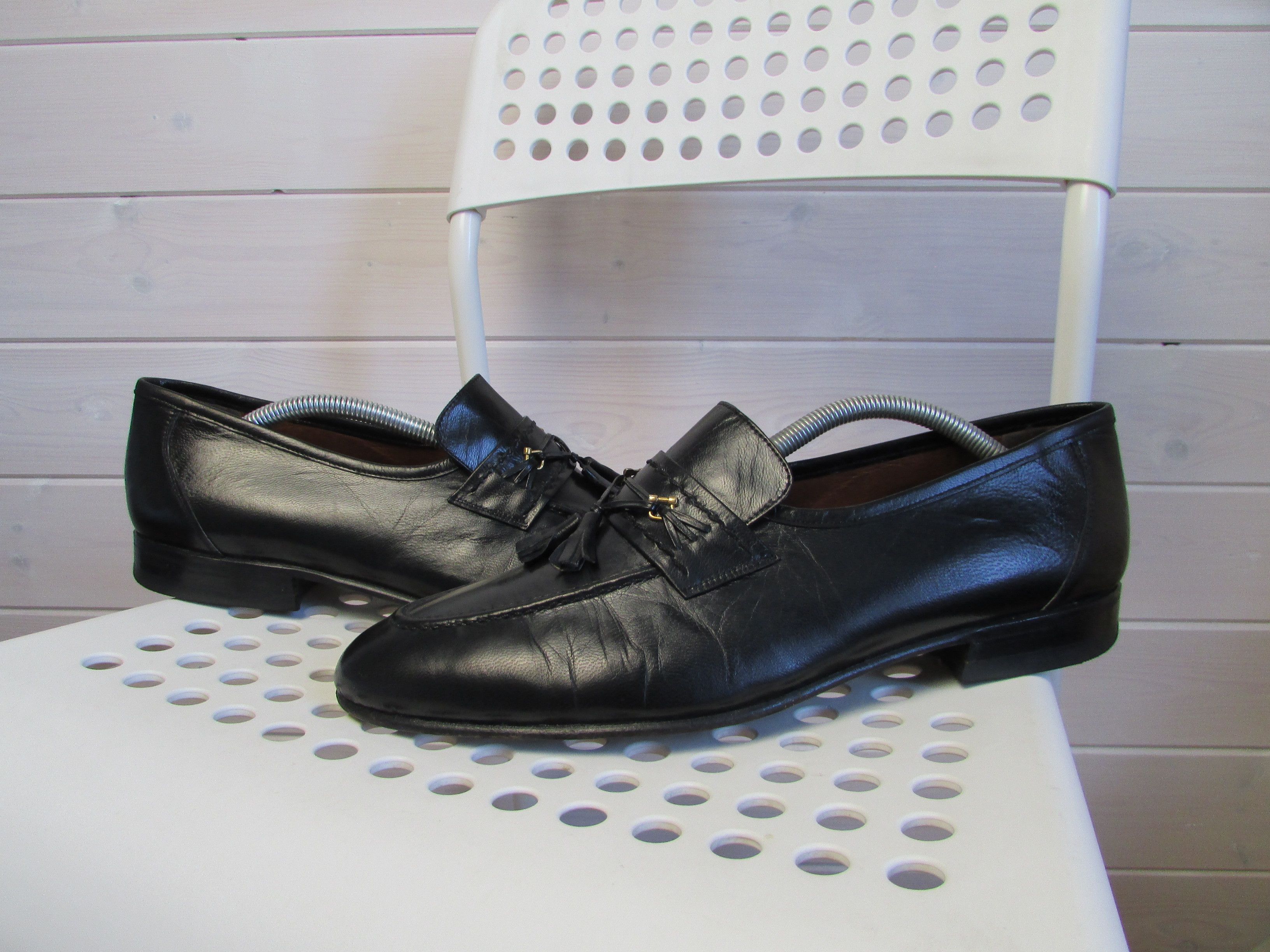 Carlos Santos Carlos Santos Men's Black Leather Loafers Size US 9.5 / EU 42-43 - 2 Thumbnail
