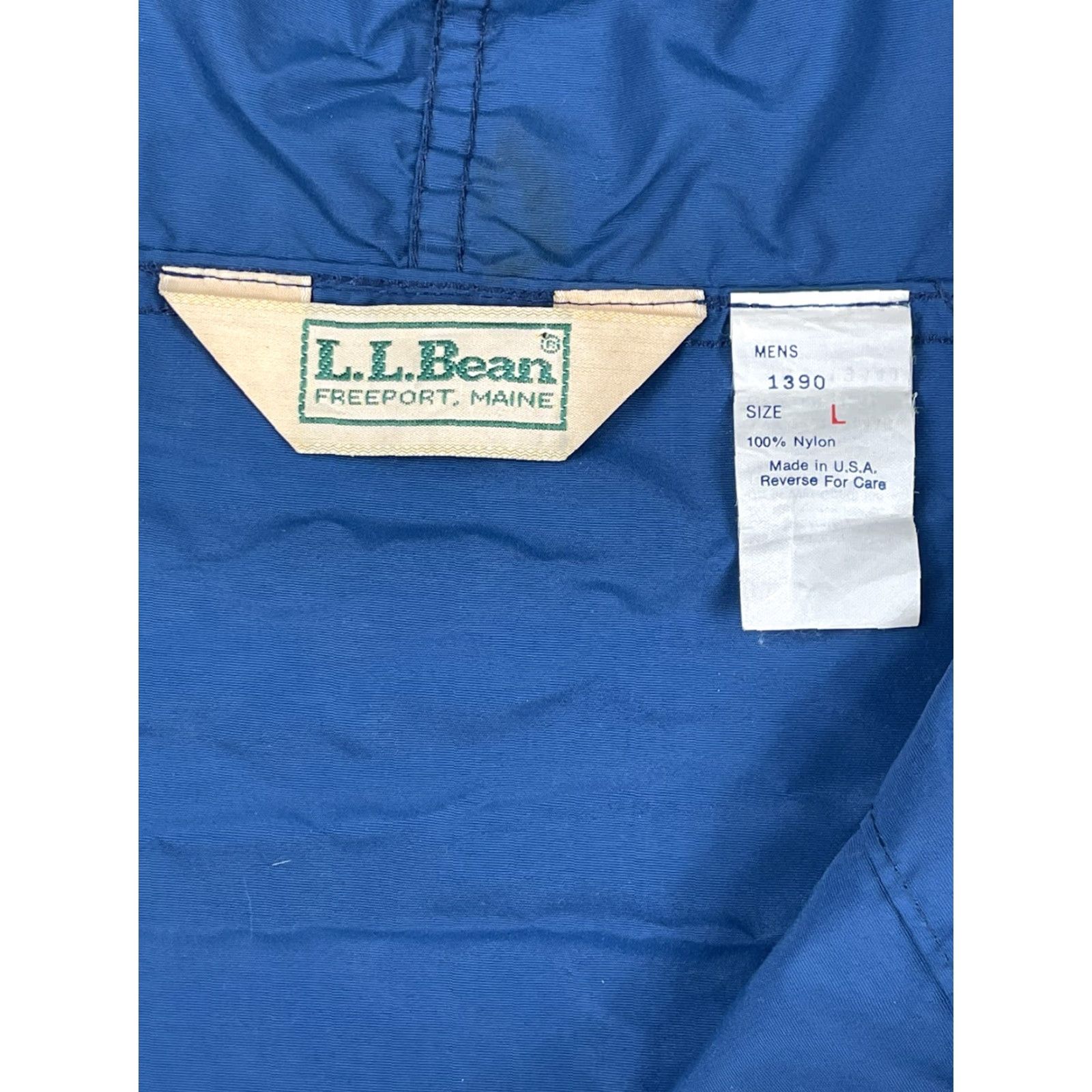 Vintage VINTAGE LL BEAN Windbreaker Jacket Hooded Anorak Mens L Blue Nylon 1/4 Zip All Seasons USA 90s Mens Size US L / EU 52-54 / 3 - 2 Thumbnail