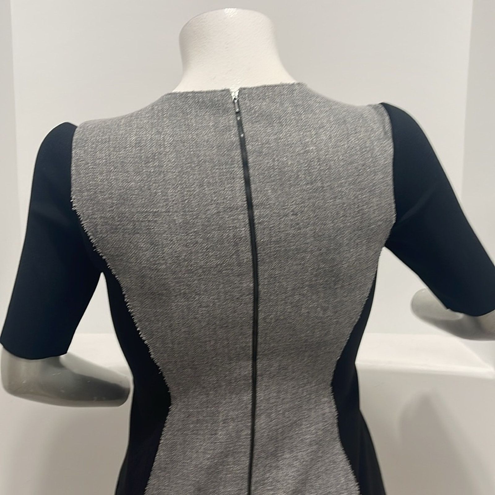 Elie Tahari Elie Tahari Axel Black Gray Sheath Dress Short Sleeve 10 Size L / US 10 / IT 46 - 11 Thumbnail