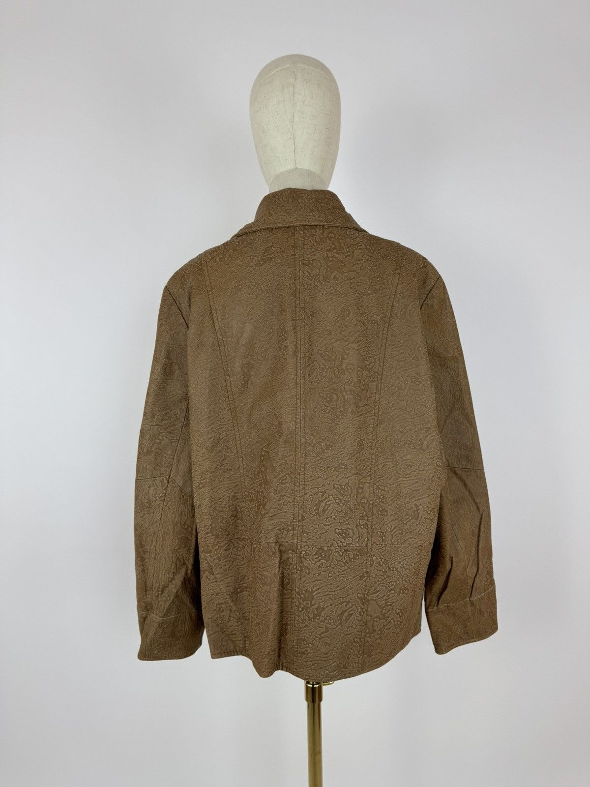 Vintage Giorgio MOBIANI Leather Jacket Vintage Avant Garde Style Size L / US 10 / IT 46 - 3 Thumbnail