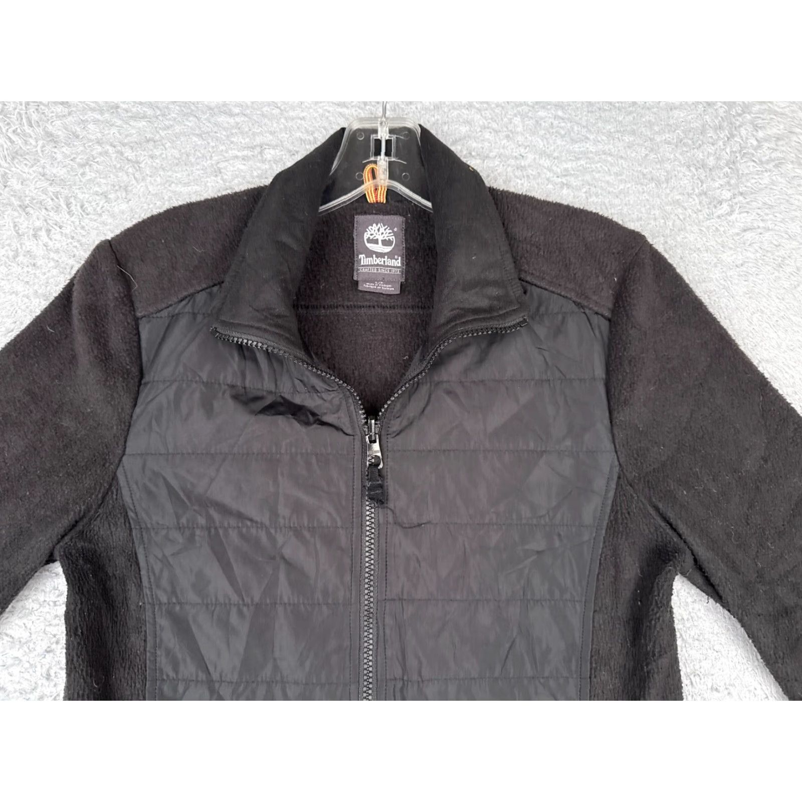 Timberland Timberland Jacket Womens S Black Full Zip Hooded Fleece Polyester Mock Neck READ Size S / US 4 / IT 40 - 4 Thumbnail