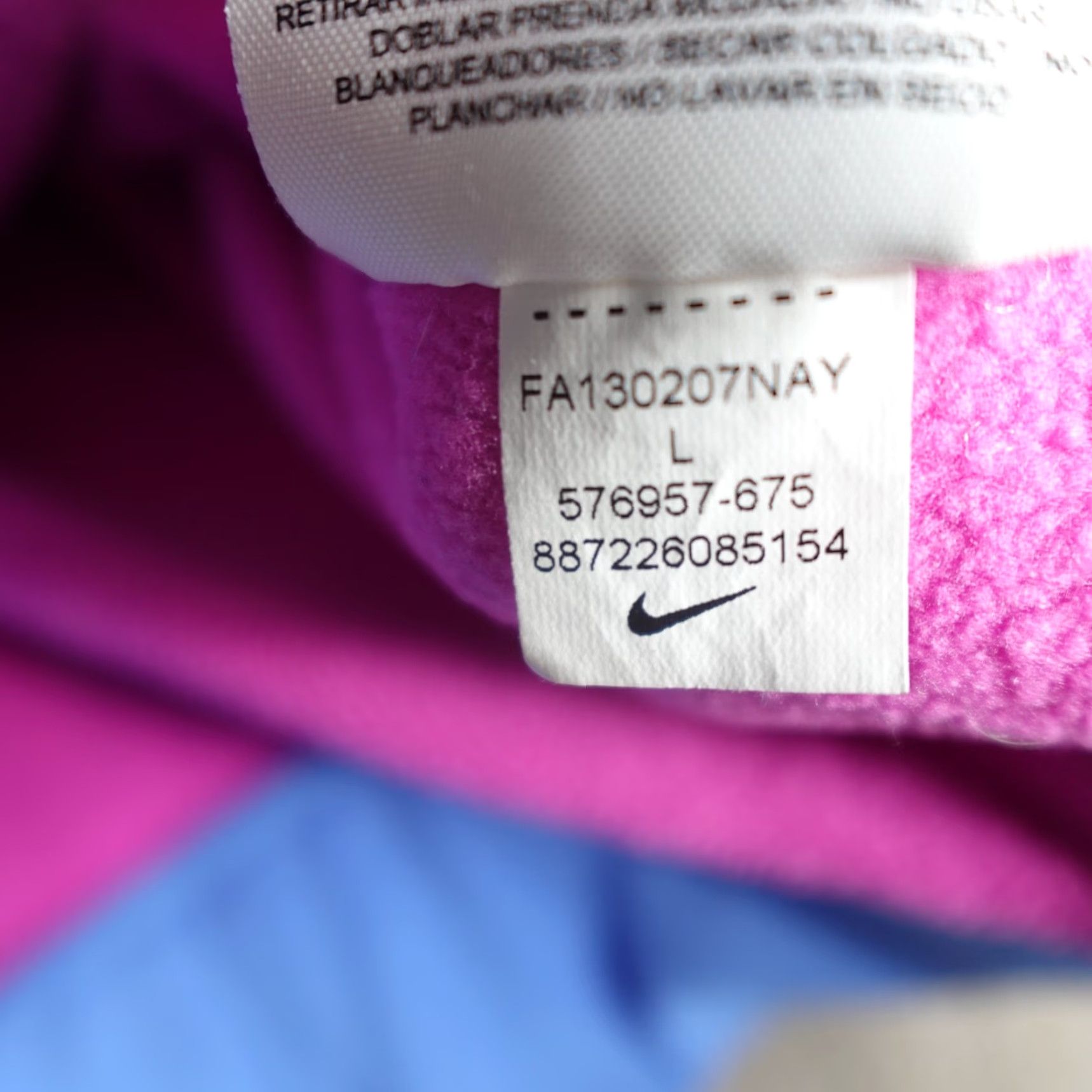 Nike Nike Womens Full Zip Hoodie Therma Colorblock Sweatshirt L Blue Size L / US 10 / IT 46 - 5 Thumbnail