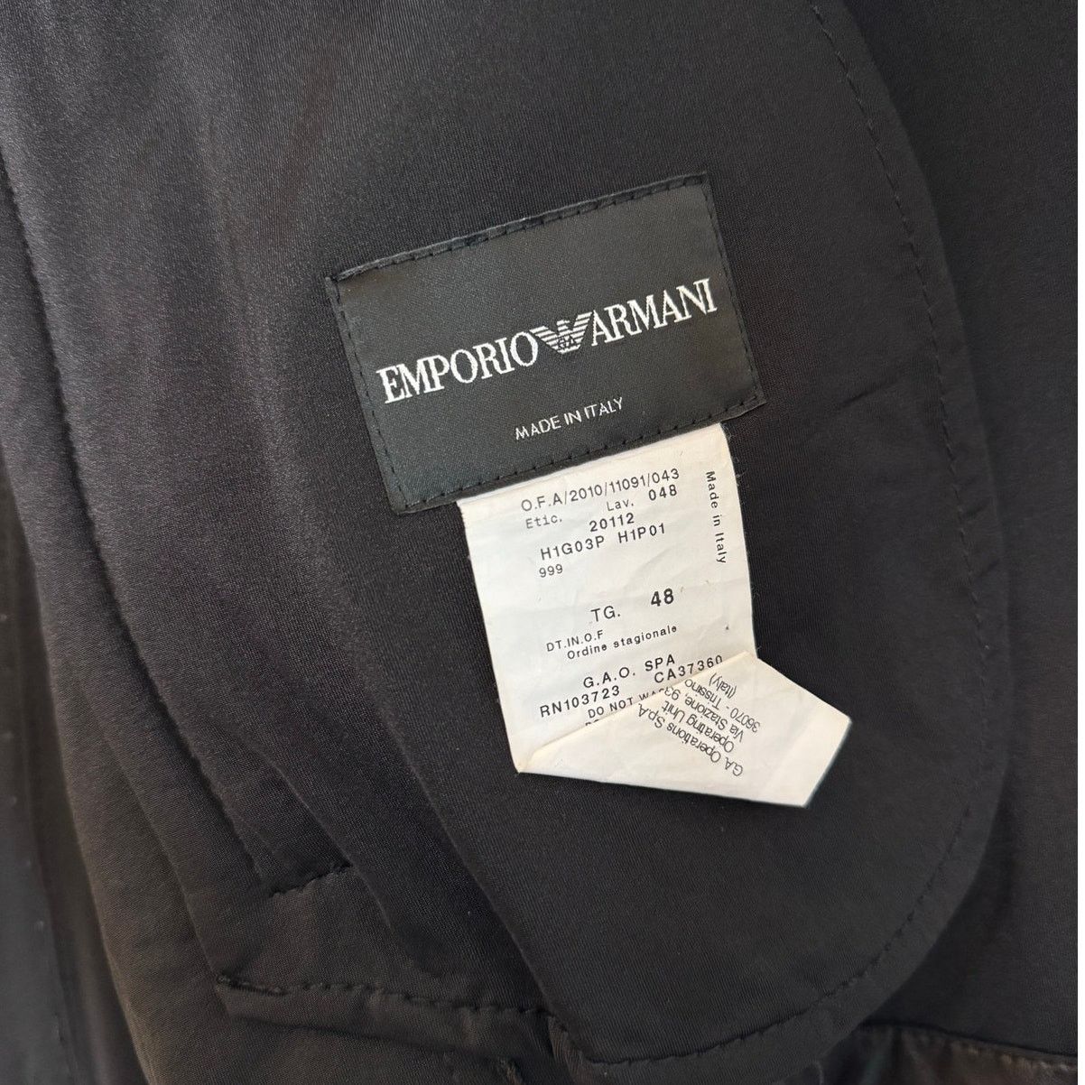 Emporio Armani Emporio Armani Leather Double Breasted Jacket with Denim Size US M / EU 48-50 / 2 - 2 Thumbnail