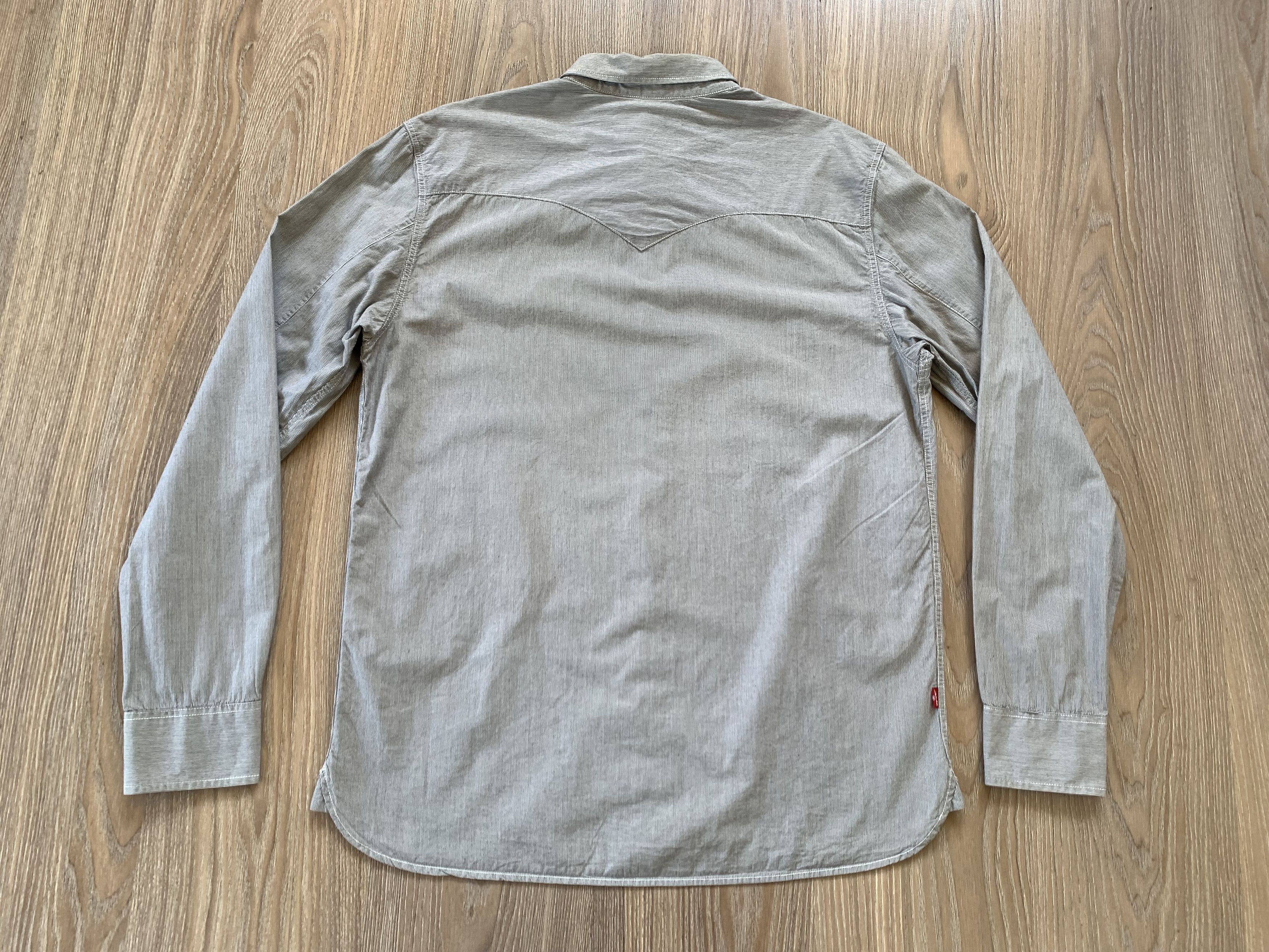 Levi's Levi's Vintage Gray Stripe Cotton Button Up Shirt Size US L / EU 52-54 / 3 - 3 Thumbnail