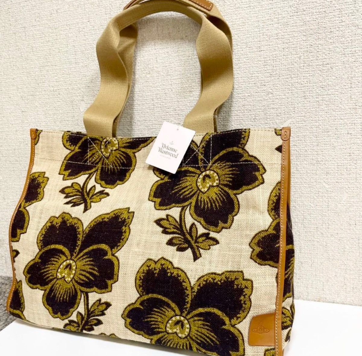 Vivienne Westwood Brown Floral Tote Bag