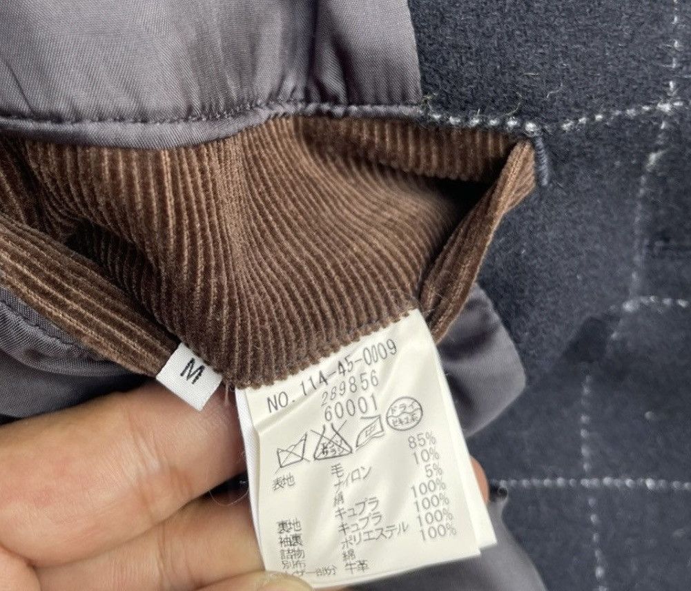 Ships Jet Blue SHIPS Japan Wool Windowpane Check Jacket Corduroy Collar Size US M / EU 48-50 / 2 - 7 Thumbnail