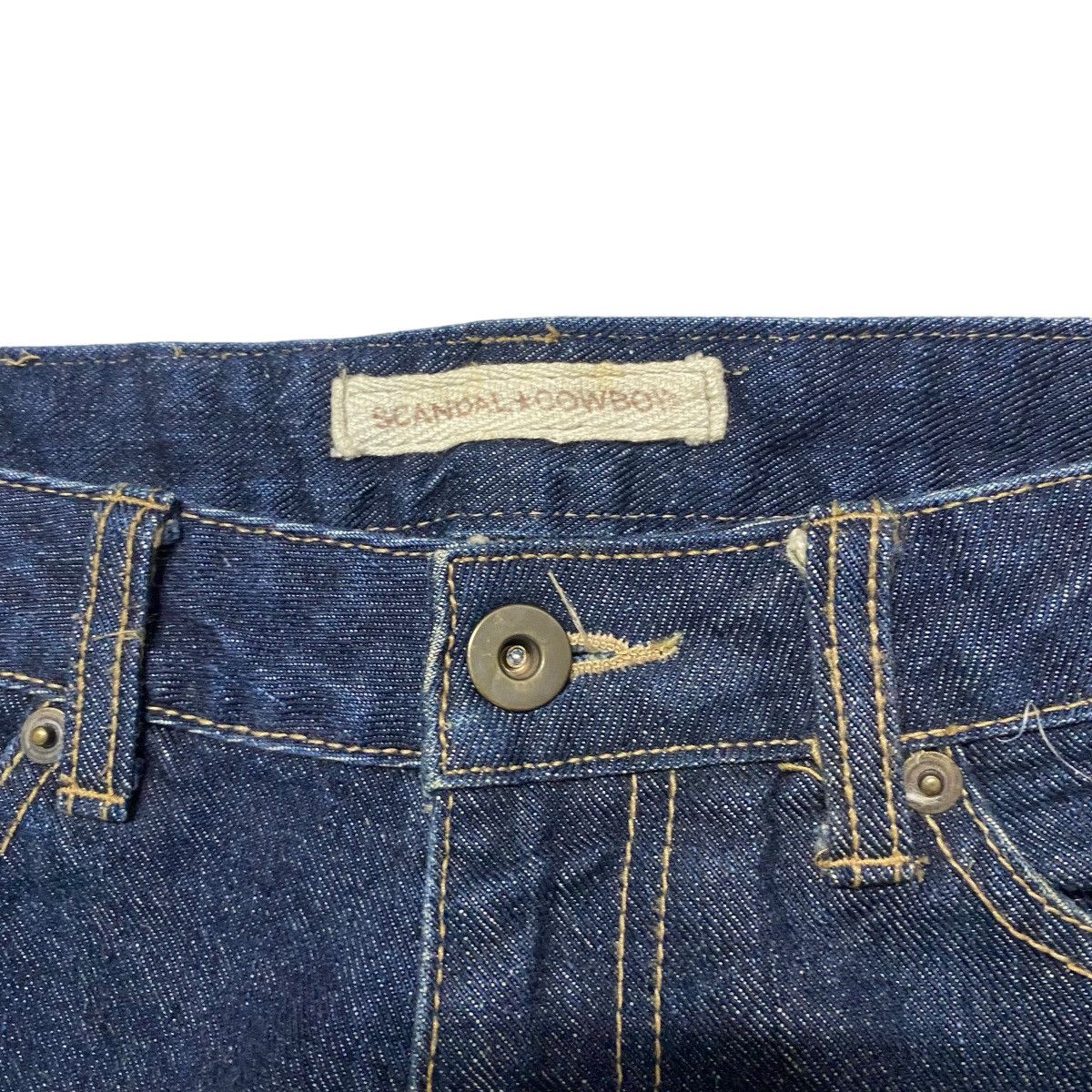 Japanese Brand SCANDAL COWBOY Denim Super Flare Patchwork Jeans Size US 28 / EU 44 - 6 Thumbnail