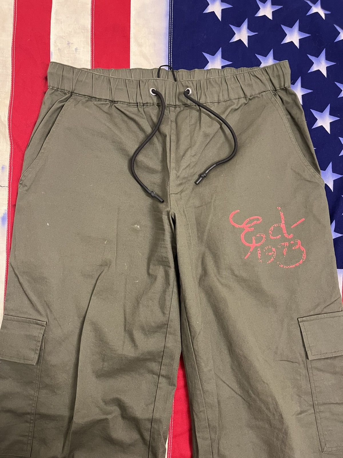 Ed Hardy Ed Hardy khaki cargo pants "Koi Leaper" Size US 38 / EU 54 - 6 Thumbnail