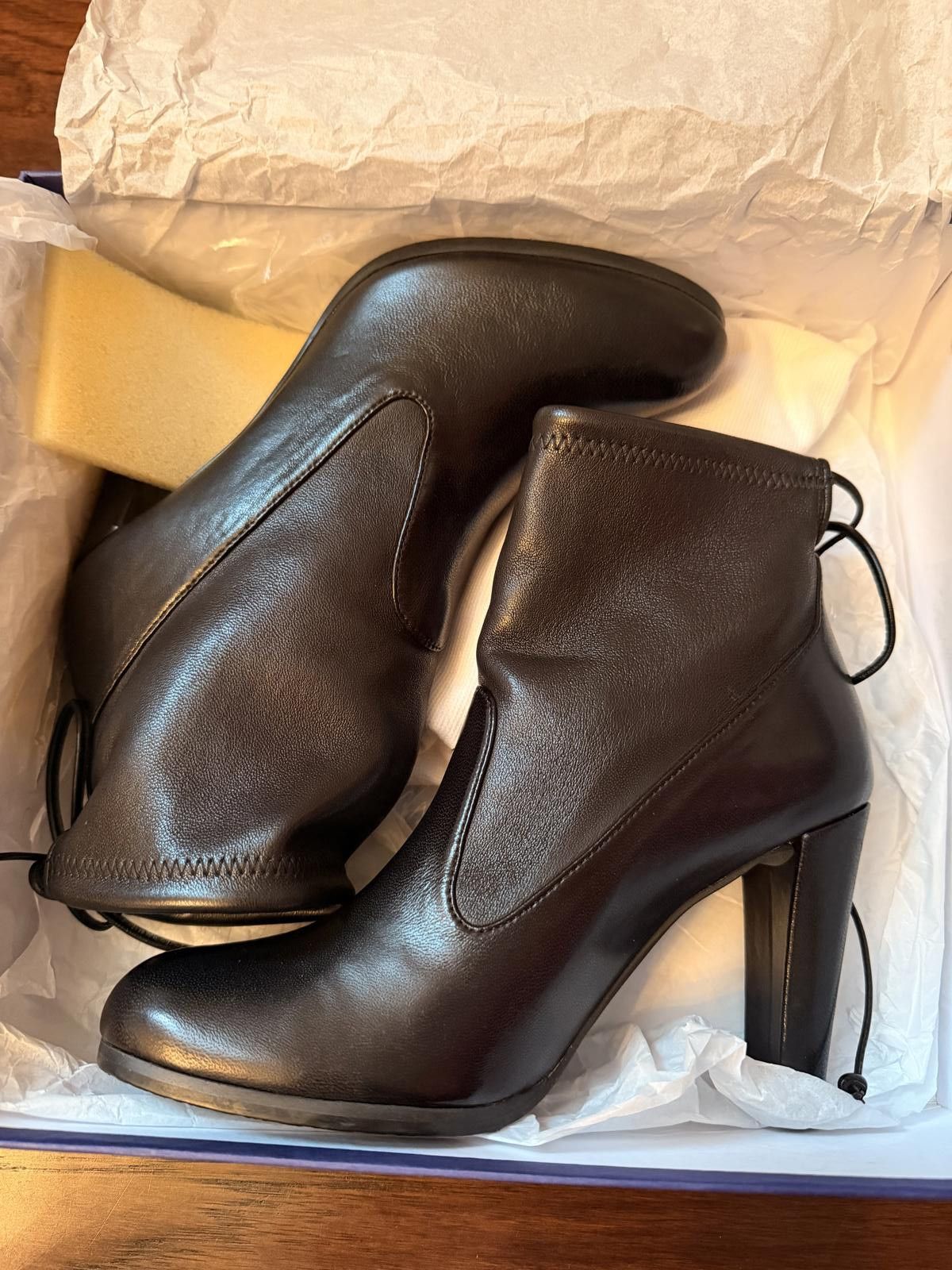 Stuart Weitzman Stuart Weitzman Black Leather Ankle Boots Size 7 Size US 7 / IT 37 - 4 Thumbnail