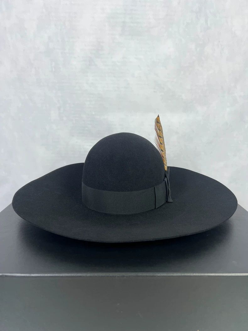 Saint Laurent Paris Saint laurent paris 15ss feathered black wide brim top hat Size ONE SIZE - 2 Thumbnail