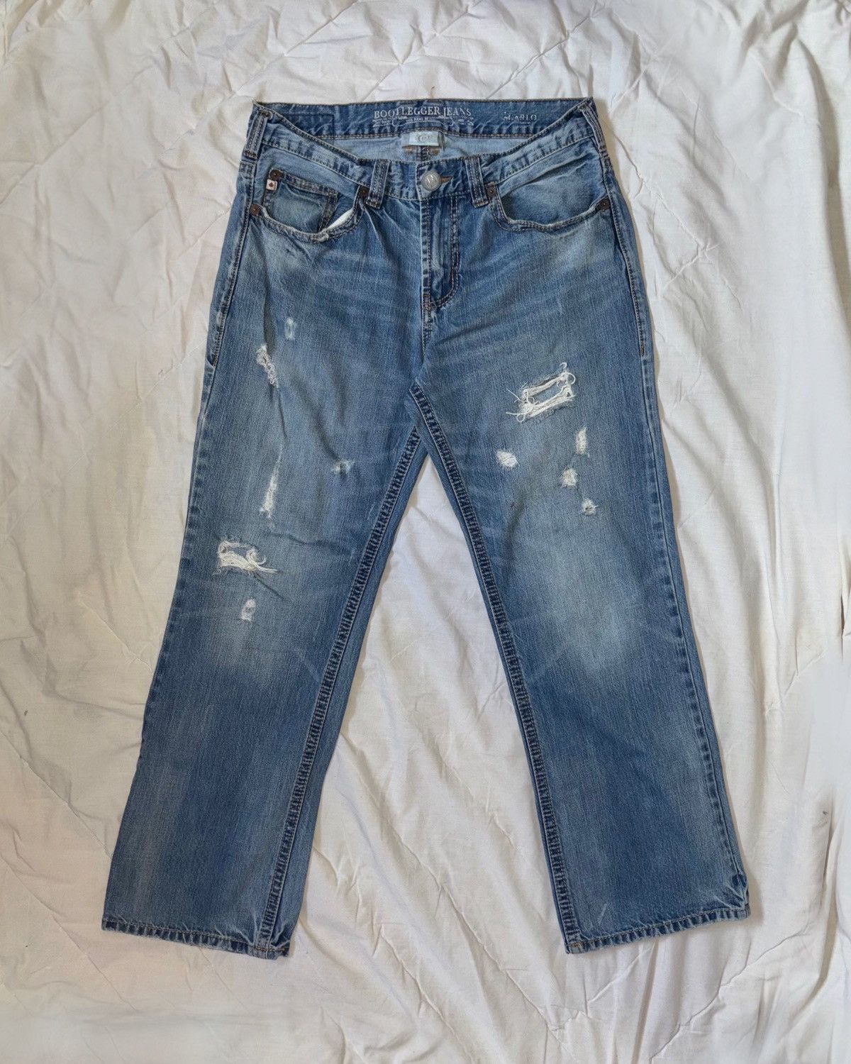 Vintage Bootlegger Brand Ripped Jeans Size US 32 / EU 48 - 1 Thumbnail