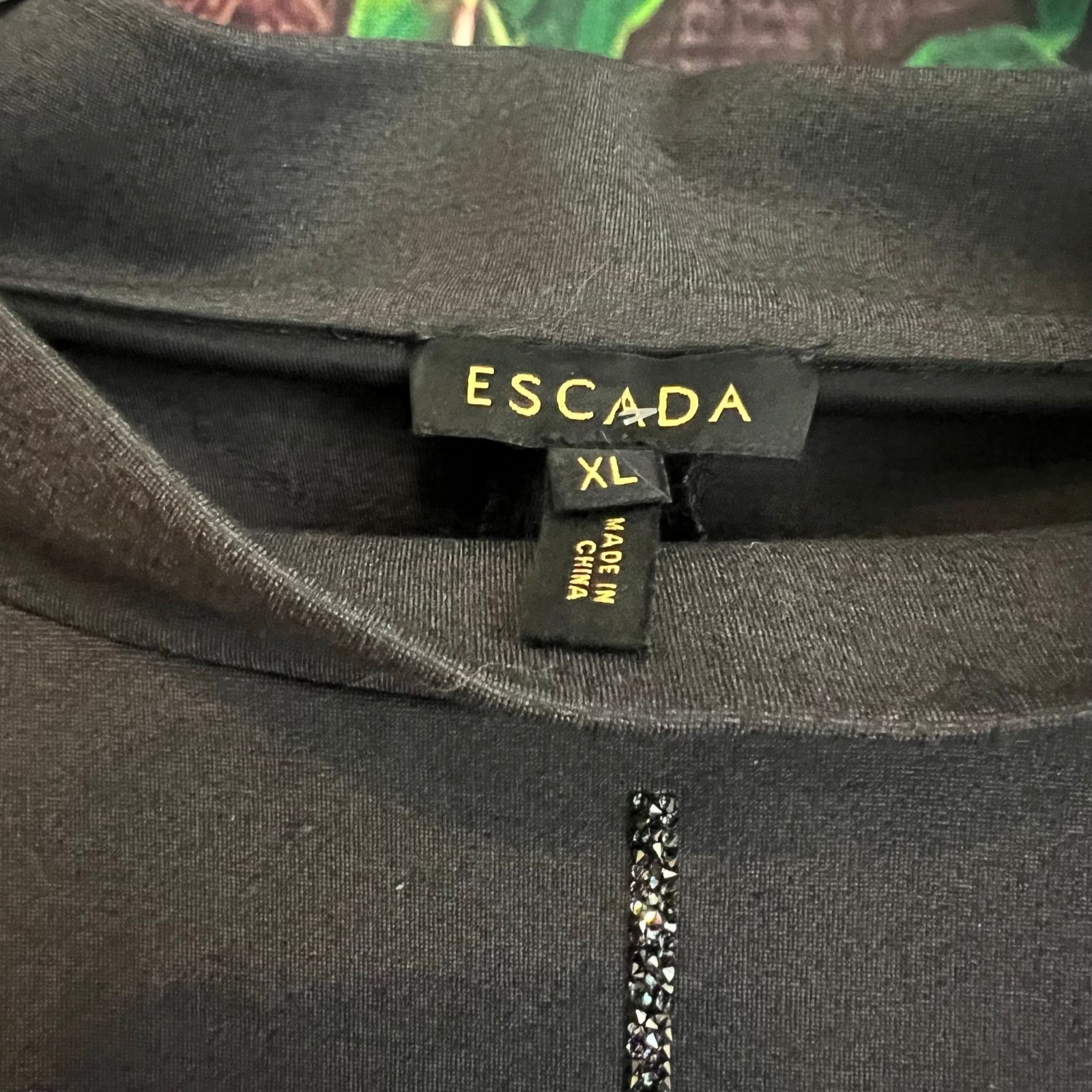 Escada Escada Blouse Turtleneck Rhinestone Glam Fringe XL Sweater Size XL / US 12-14 / IT 48-50 - 3 Thumbnail