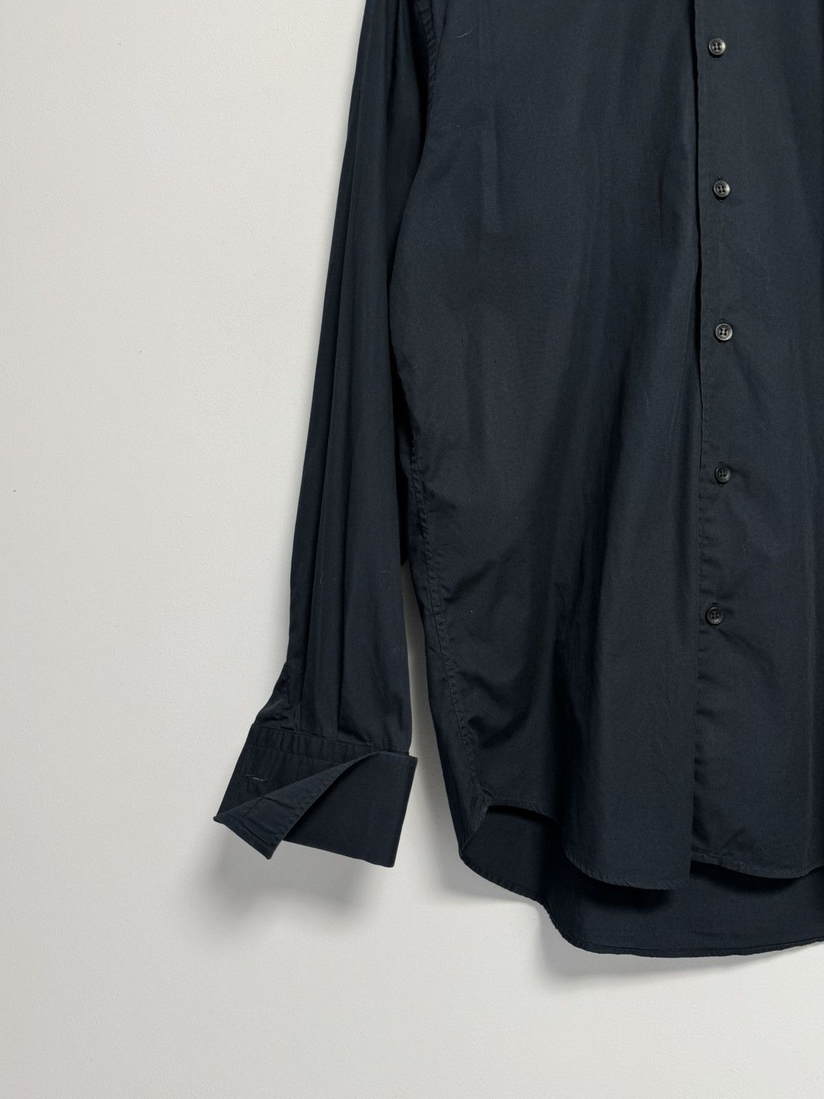 Versace Classic Button Up Shirt Luxury Dark Blue