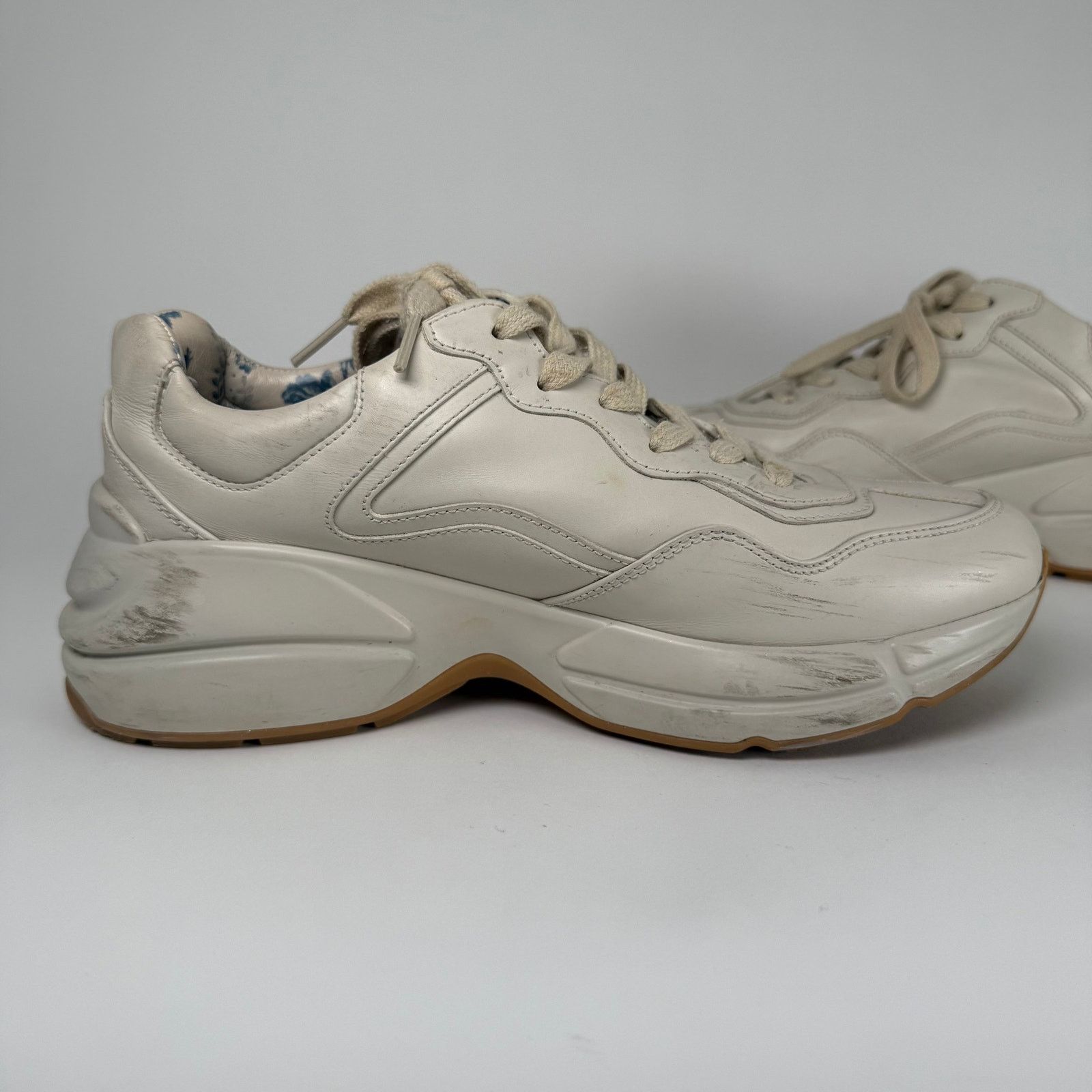 Gucci Gucci Rainbow Logo Cream Rython Sneaker Size GG 8.5 Size US 10 / IT 40 - 5 Thumbnail