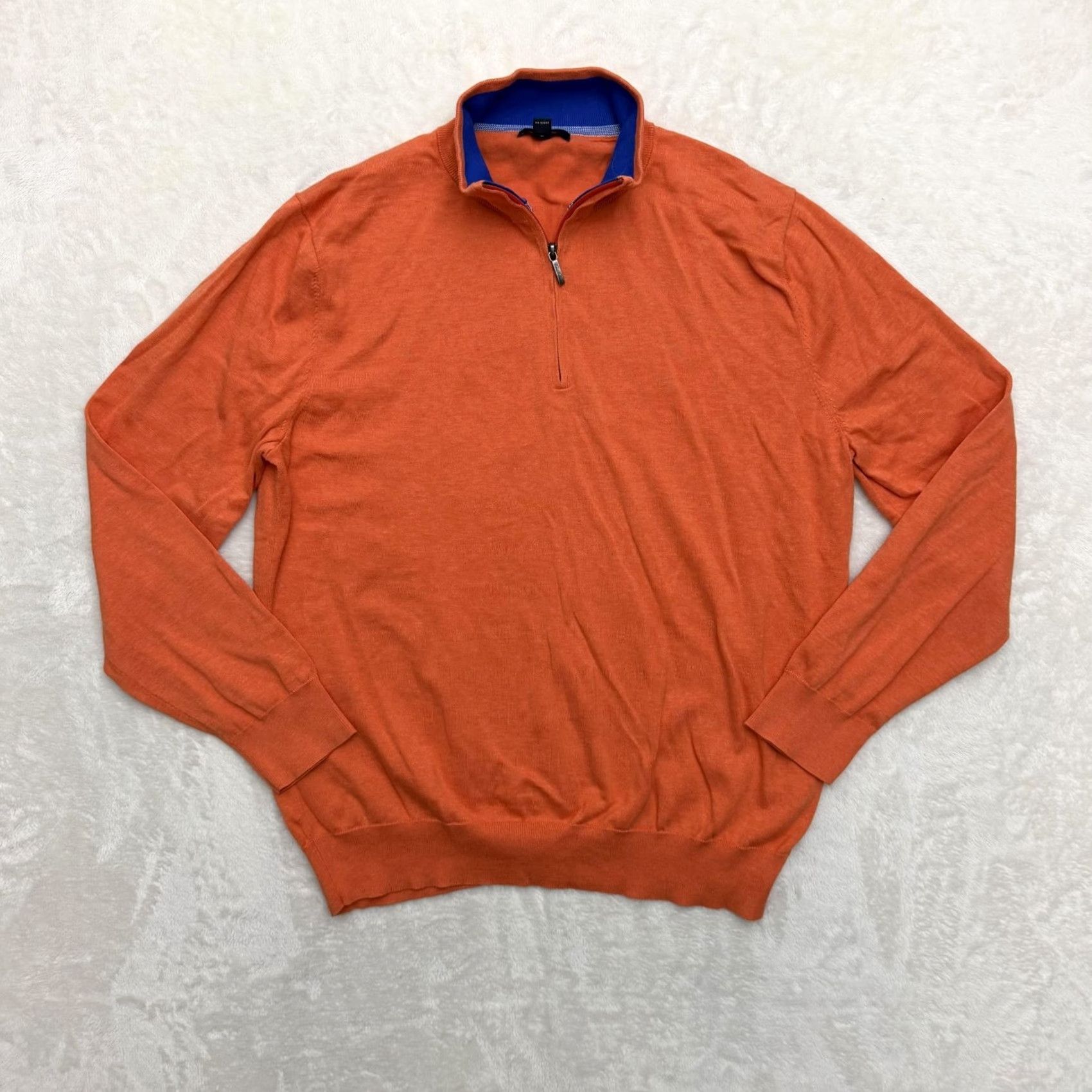 Brooks Brothers Brooks Brothers Quarter Zip Sweater Mens Large Orange Supima Cotton Mock Neck Pullover Knit Zipper Solid 1/4 Zip Size US L / EU 52-54 / 3 - 2 Thumbnail