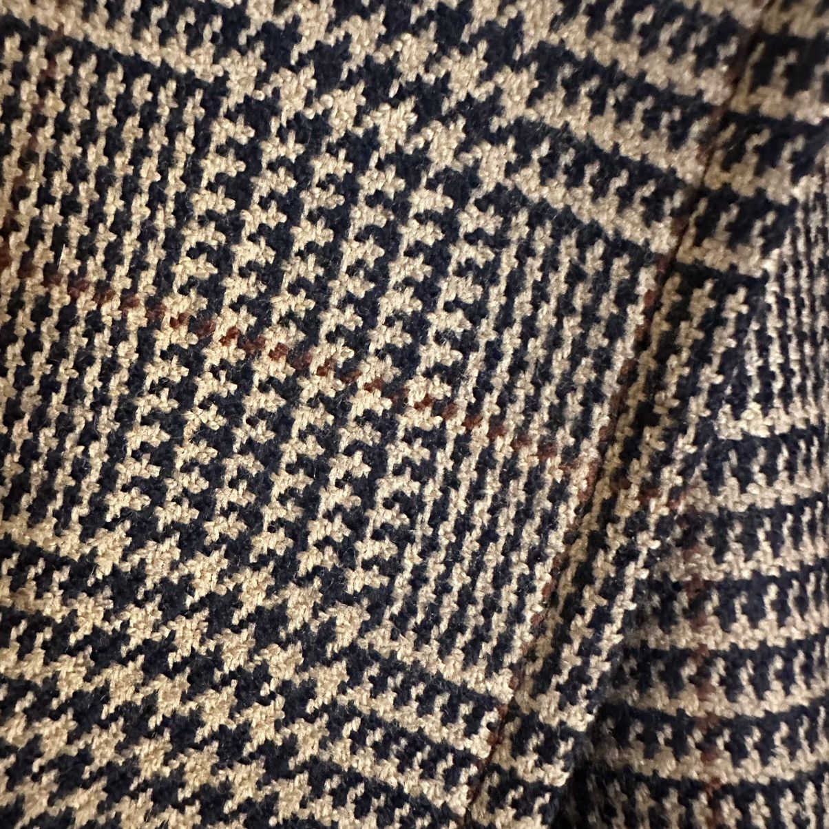 Neiman Marcus Vintage Nieman Marcus Envoy Tan Wool Navy Plaid Blazer Size 40R - 2 Thumbnail