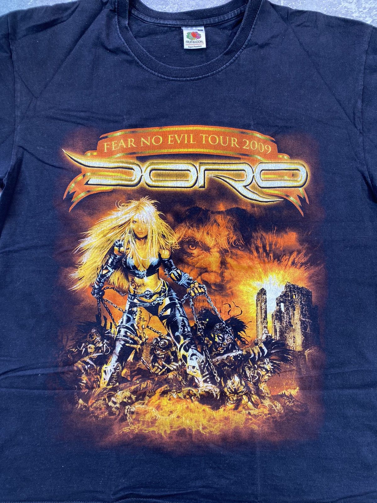 Band Tees × Vintage Vintage Doro Pesch Men’s Black T-shirt With Big Logo Large Size US L / EU 52-54 / 3 - 5 Thumbnail
