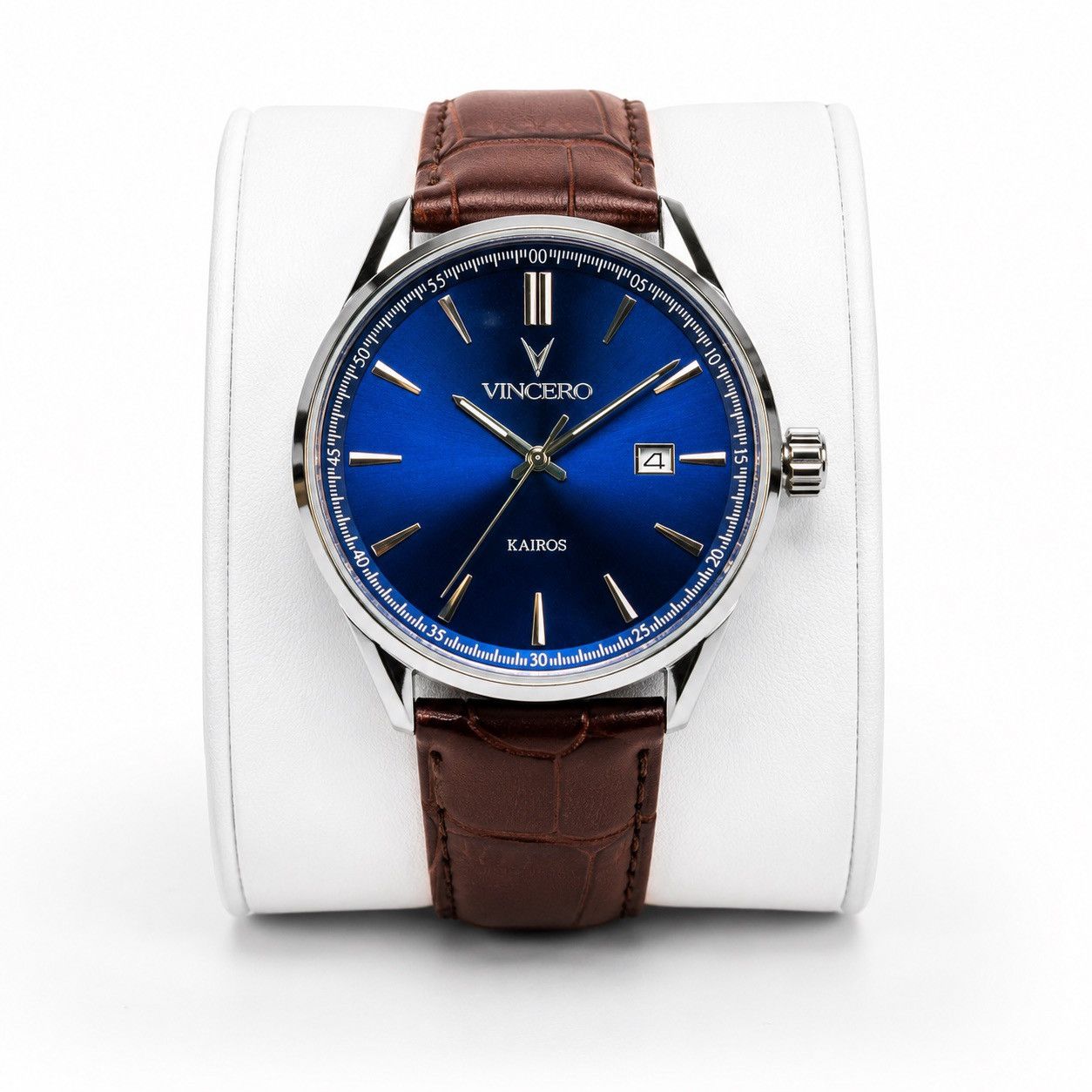 Other Vincero Kairos Blue Dial Men Automatic Watch Silver/Leather Size ONE SIZE - 1 Thumbnail