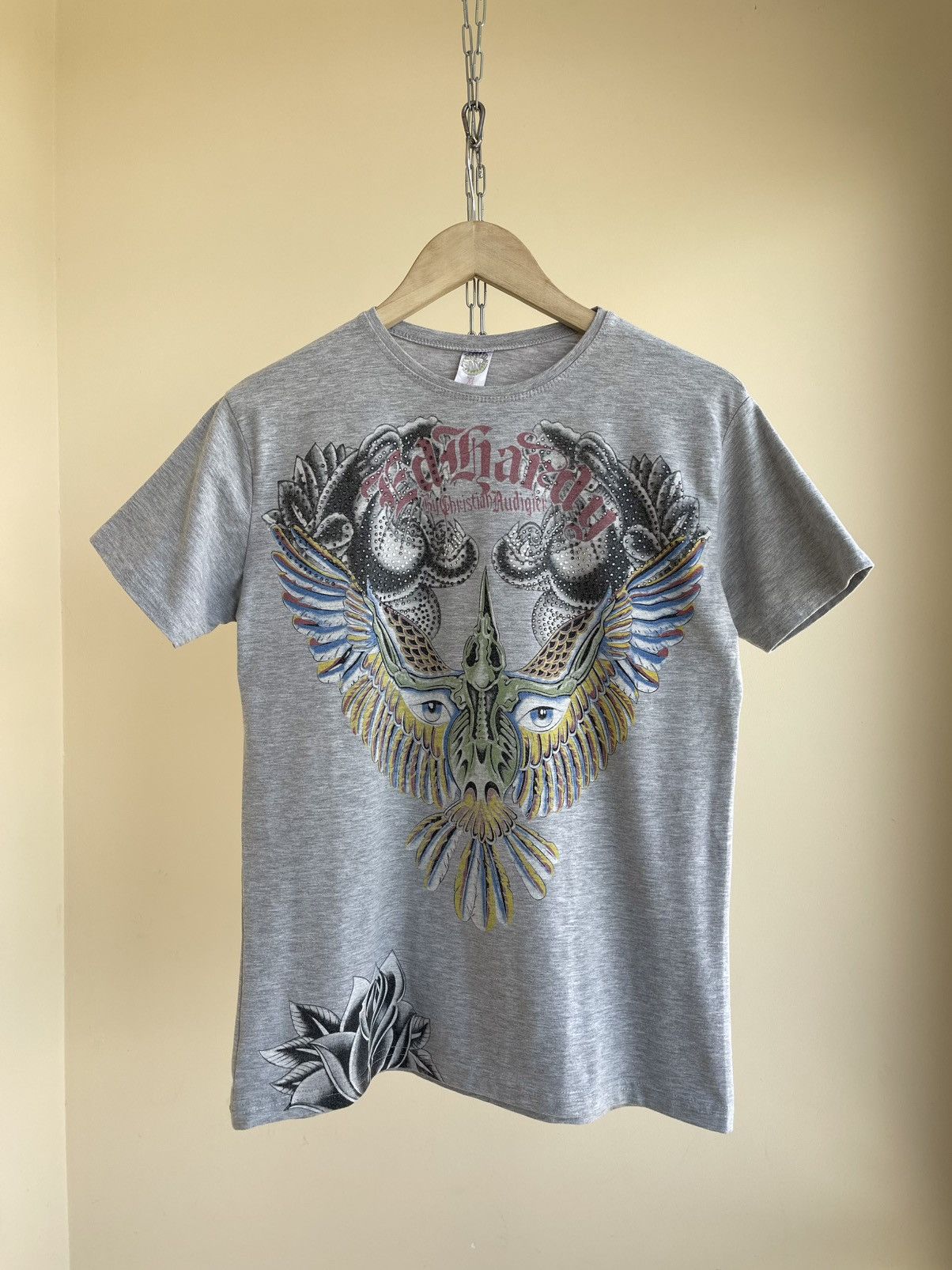 Ed Hardy Slim Fit Tattoo Rhinestone Graphic Print T-Shirt Vintage 00s Size US M / EU 48-50 / 2 - 1 Thumbnail