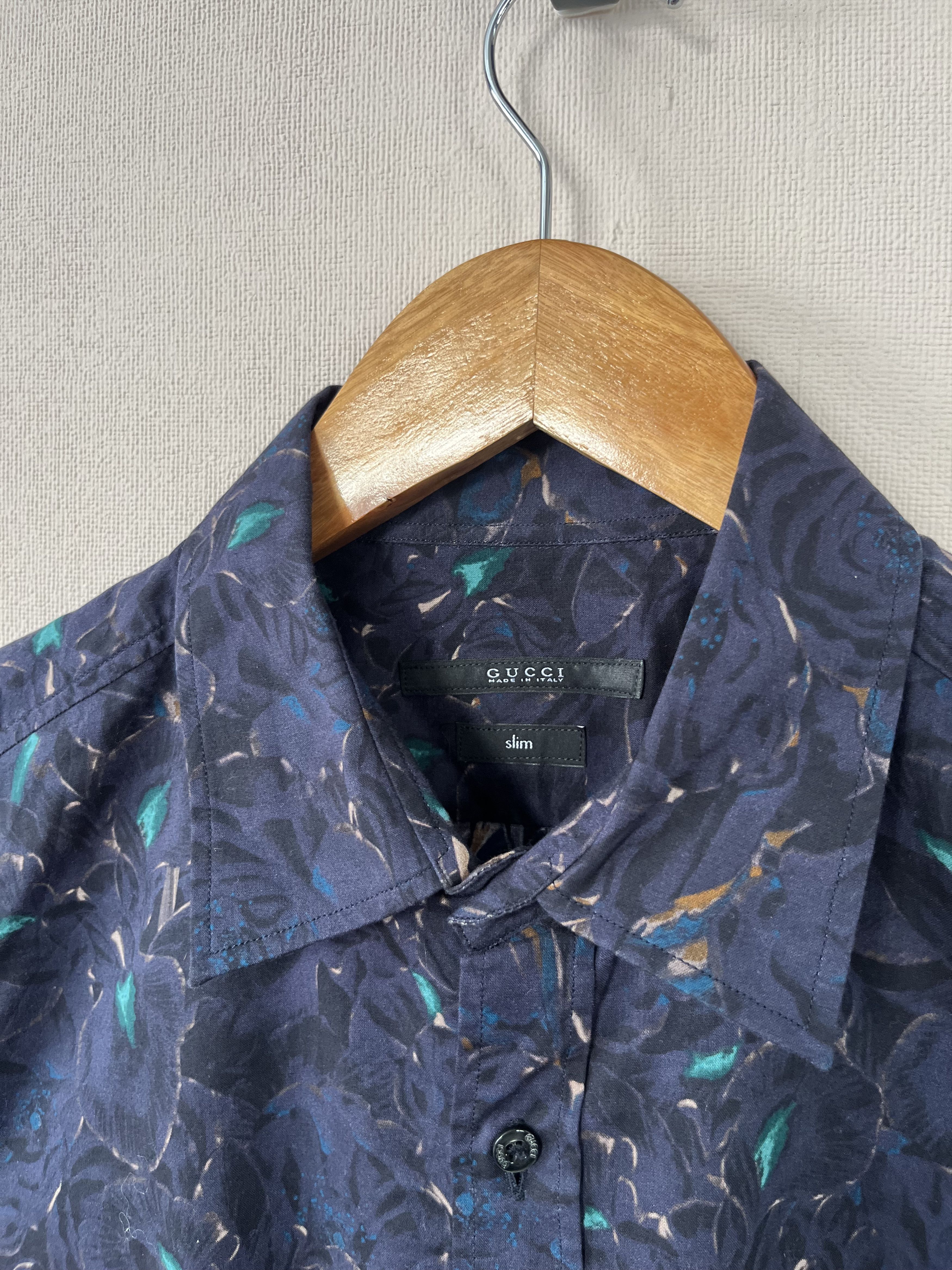 Gucci Gucci Slim Floral Flower Button Up Long Sleeve Shirt 40 Size US M / EU 48-50 / 2 - 4 Thumbnail