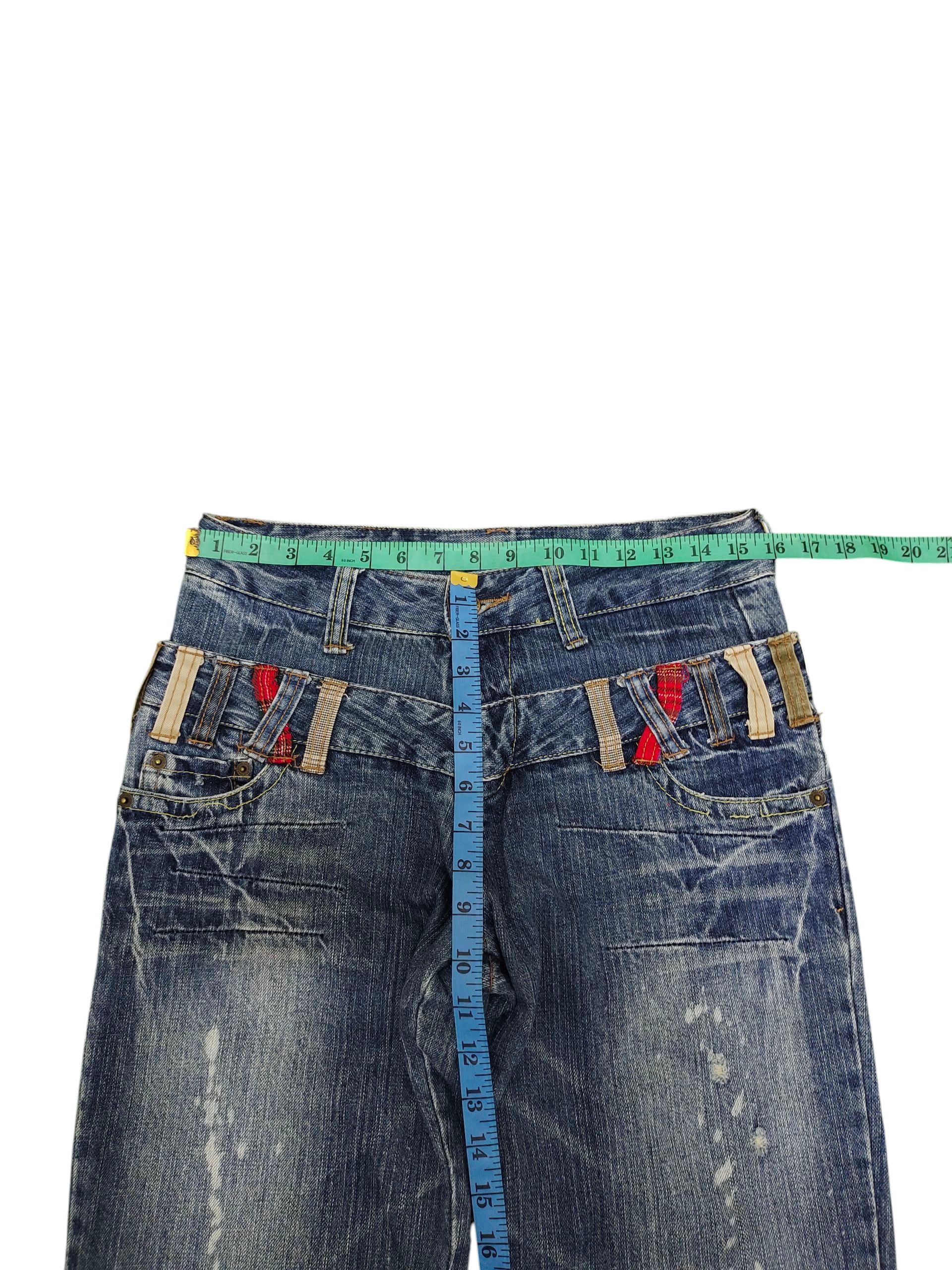 Number (N)ine × Undercover Japanese Brand Double Waist Clawmark Distress Denim Jeans Size US 31 - 13 Thumbnail