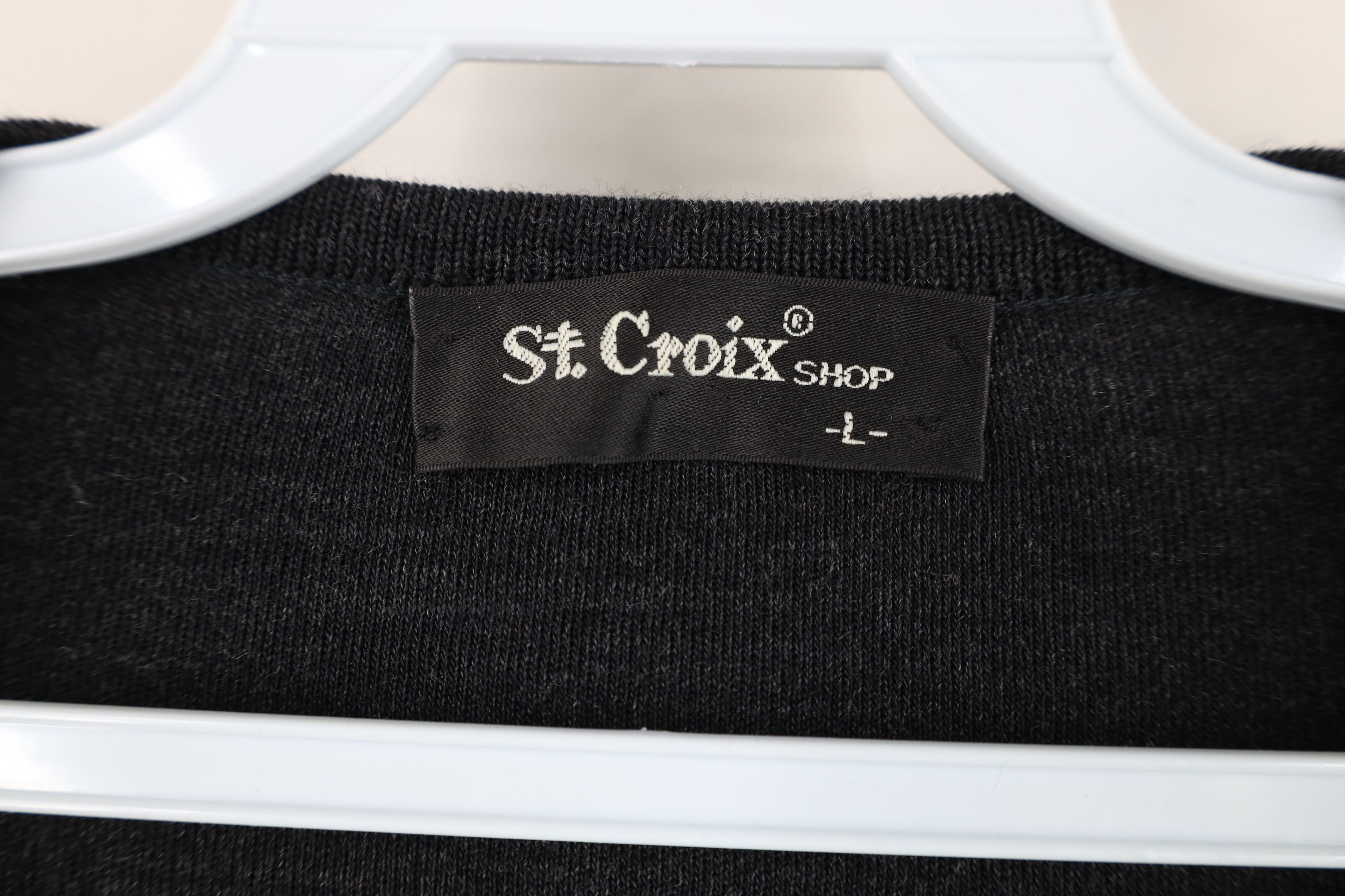 St. Croix Vintage 90s St Croix Wool V-Neck Sweater Charcoal Gray USA Size US L / EU 52-54 / 3 - 4 Thumbnail