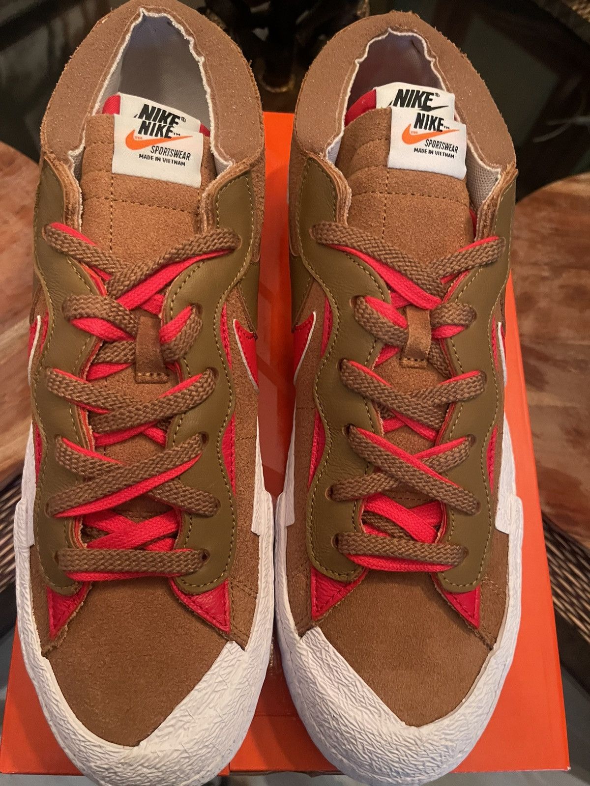Nike × Sacai Nike x Sacai Blazer Low “British Tan” Size US 12 / EU 45 - 3 Thumbnail