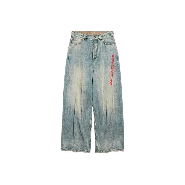 Balenciaga Balenciaga Men's Embroidered Denim Jeans in Light Blue Size US 26 / EU 42 - 1 Thumbnail