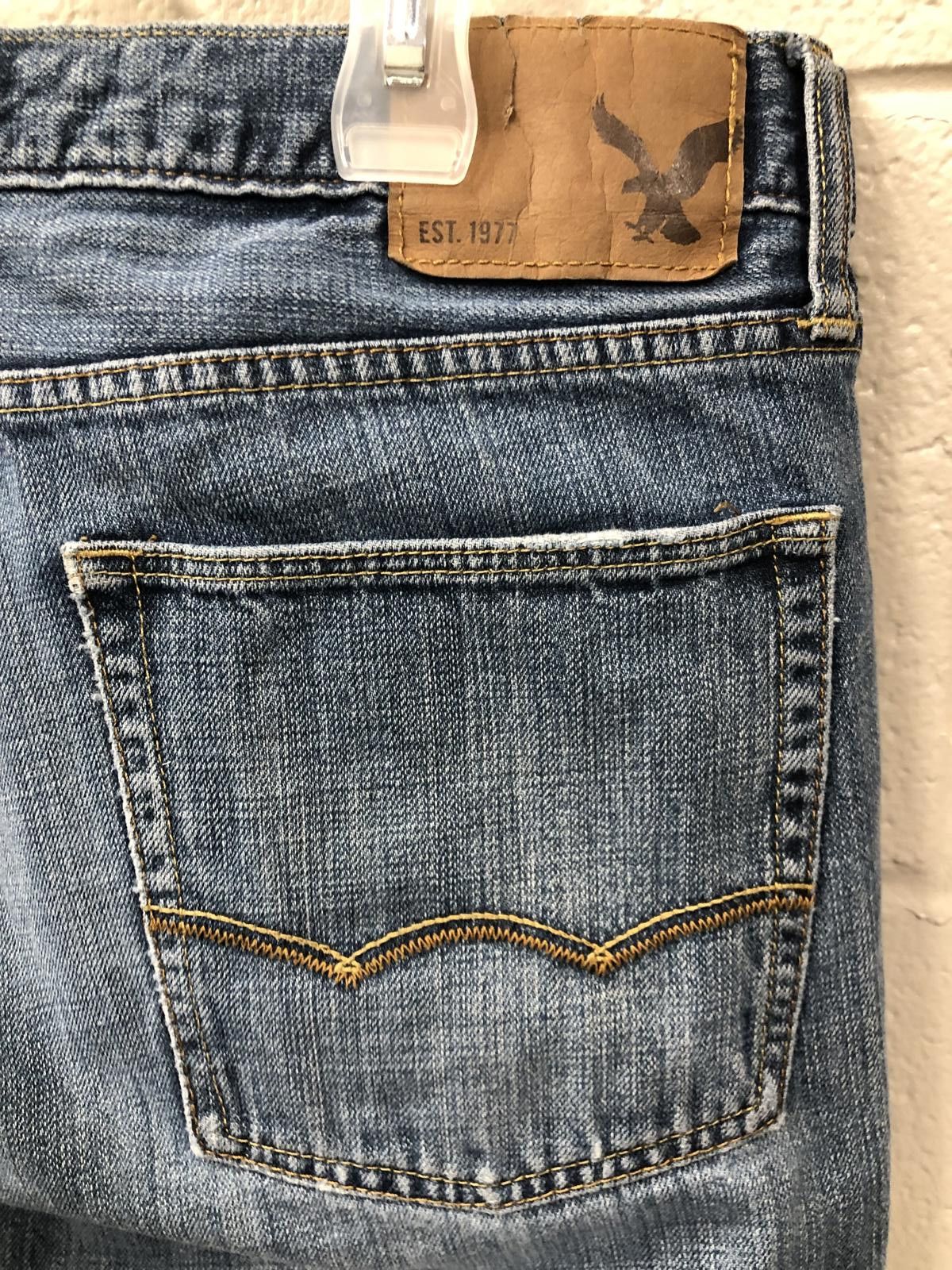 Designer American Eagle Outfitters Slim Fit Jeans - Light Wash Size US 34 / EU 50 - 4 Thumbnail