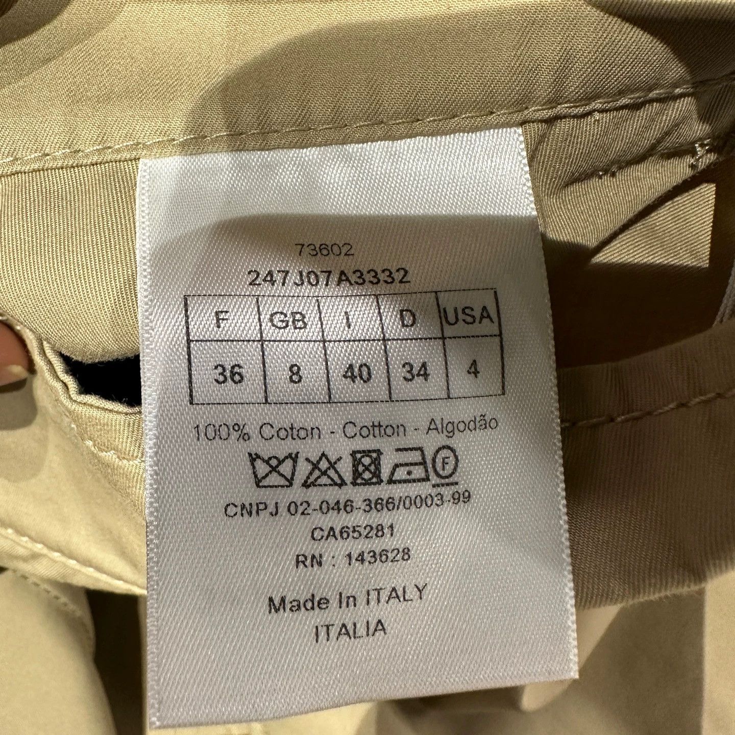 Christian Dior Monsieur Christian Dior may418 khaki A-line cotton skirt 36 Size 26" / US 2 / IT 38 - 4 Thumbnail