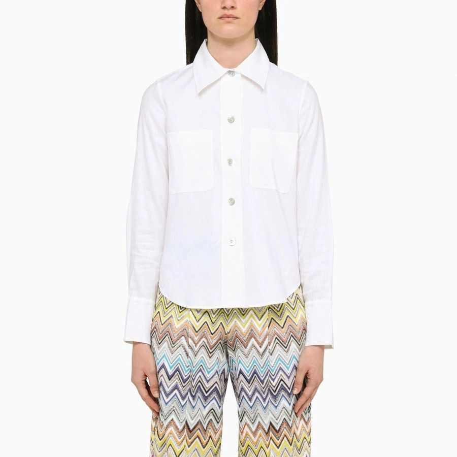 Vince o1d2blof1124 Long Sleeves T-Shirt in White Size S / US 4 / IT 40 - 1 Thumbnail