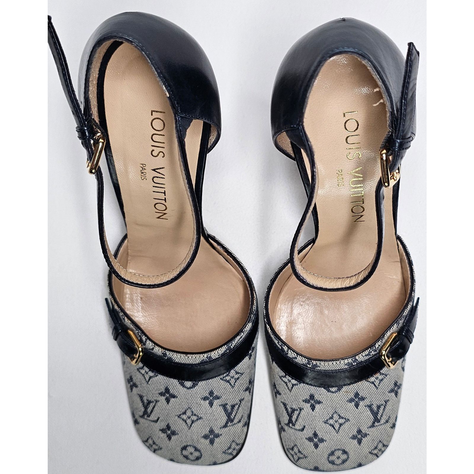 Louis Vuitton Louis Vuitton D'Orsay Ankle Strap Pumps mini lin canvas Size US 5.5 / IT 35.5 - 2 Thumbnail