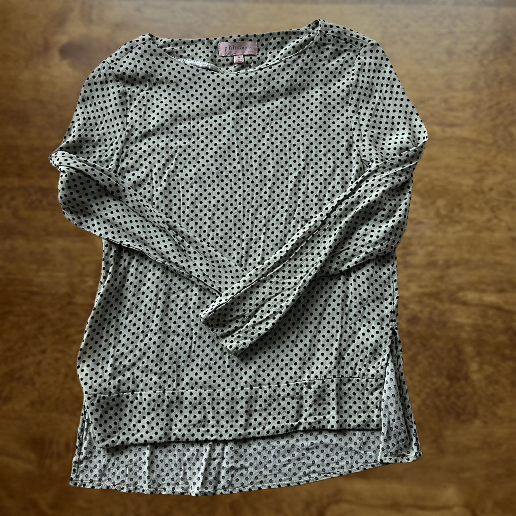 Vintage Philosophy Republic Clothing Shirt Womens Small Green Polka Dot Tunic Top Size S / US 4 / IT 40 - 1 Thumbnail